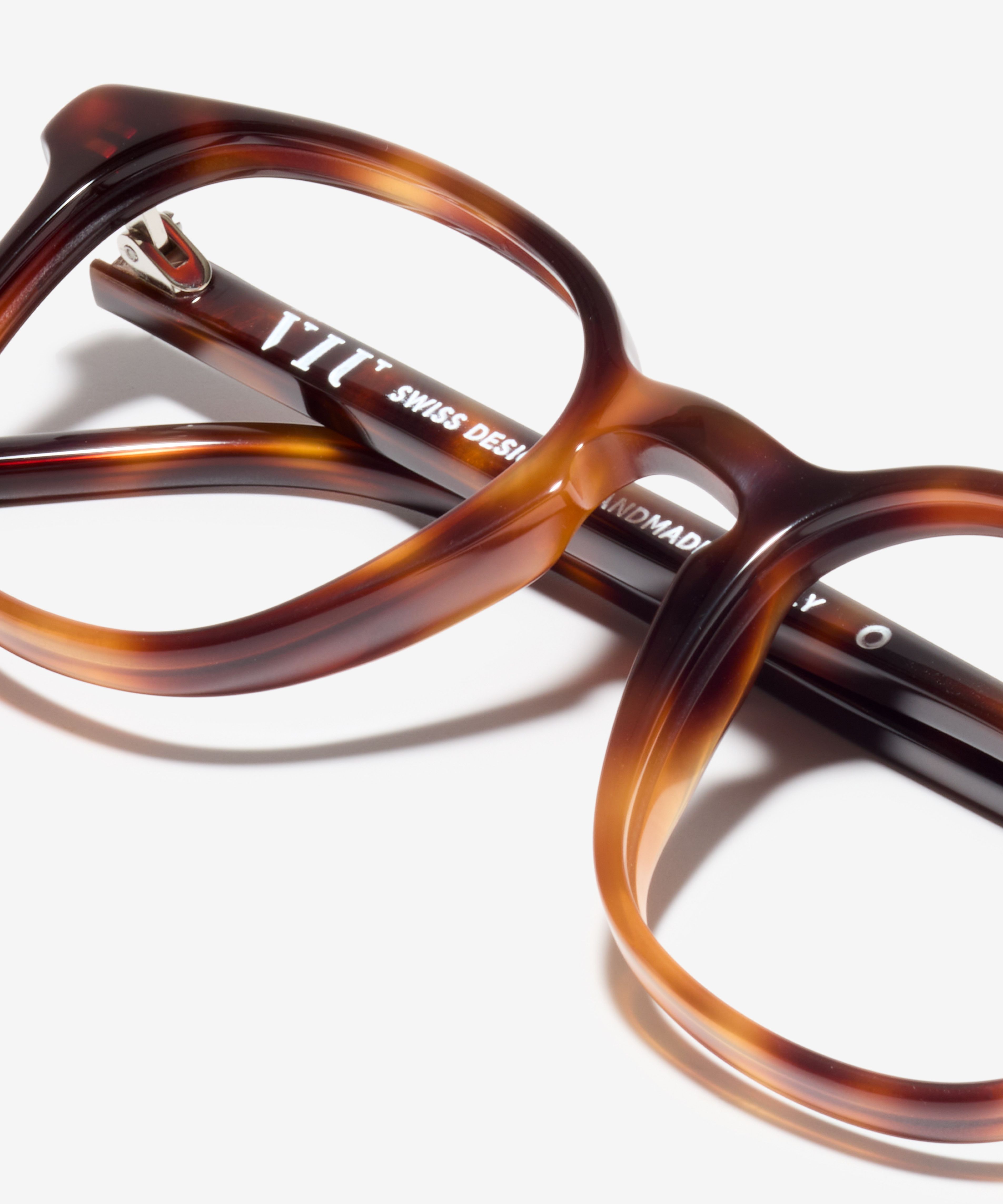 Detail-Bild der Brille The Simple in Farbe Cherrywood und Größe Schmal