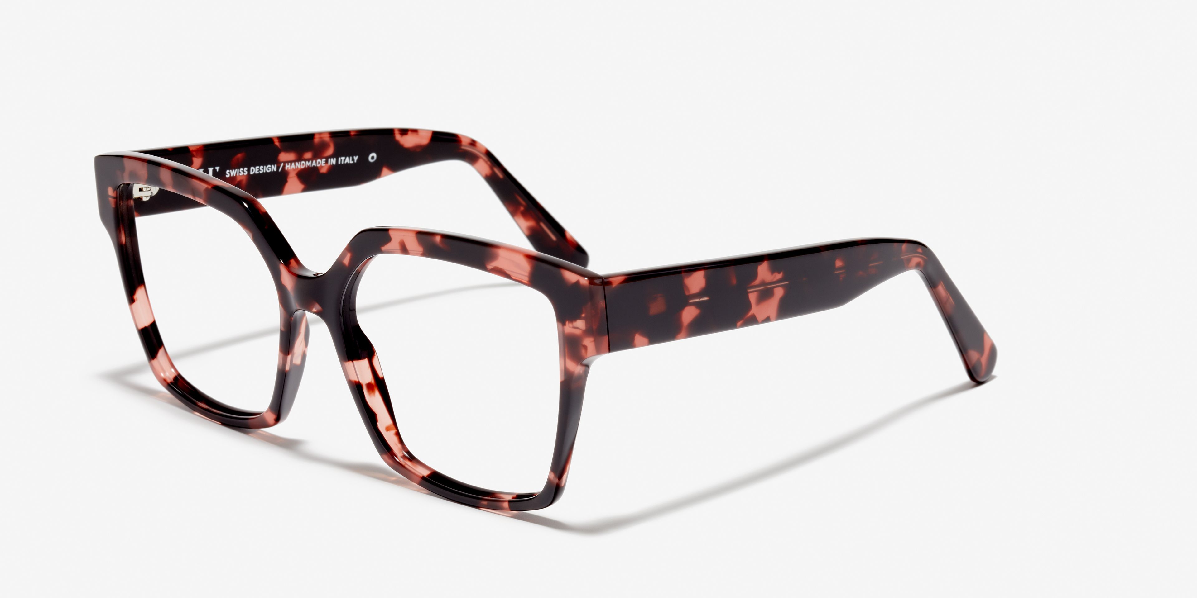 Angle image of the frame The Royal in colour Pink Havana and size Wide