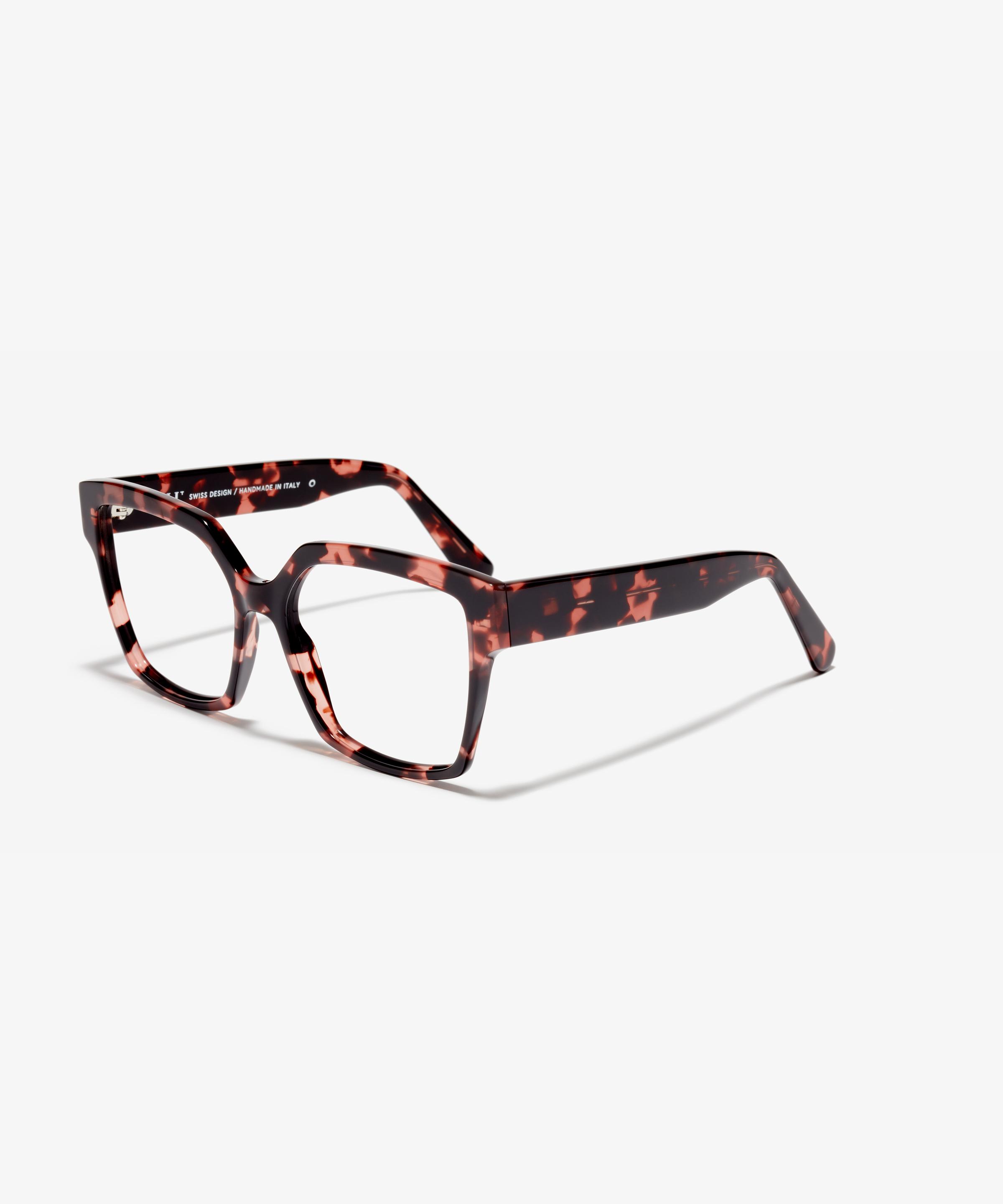Angle image of the frame The Royal in colour Pink Havana and size Wide
