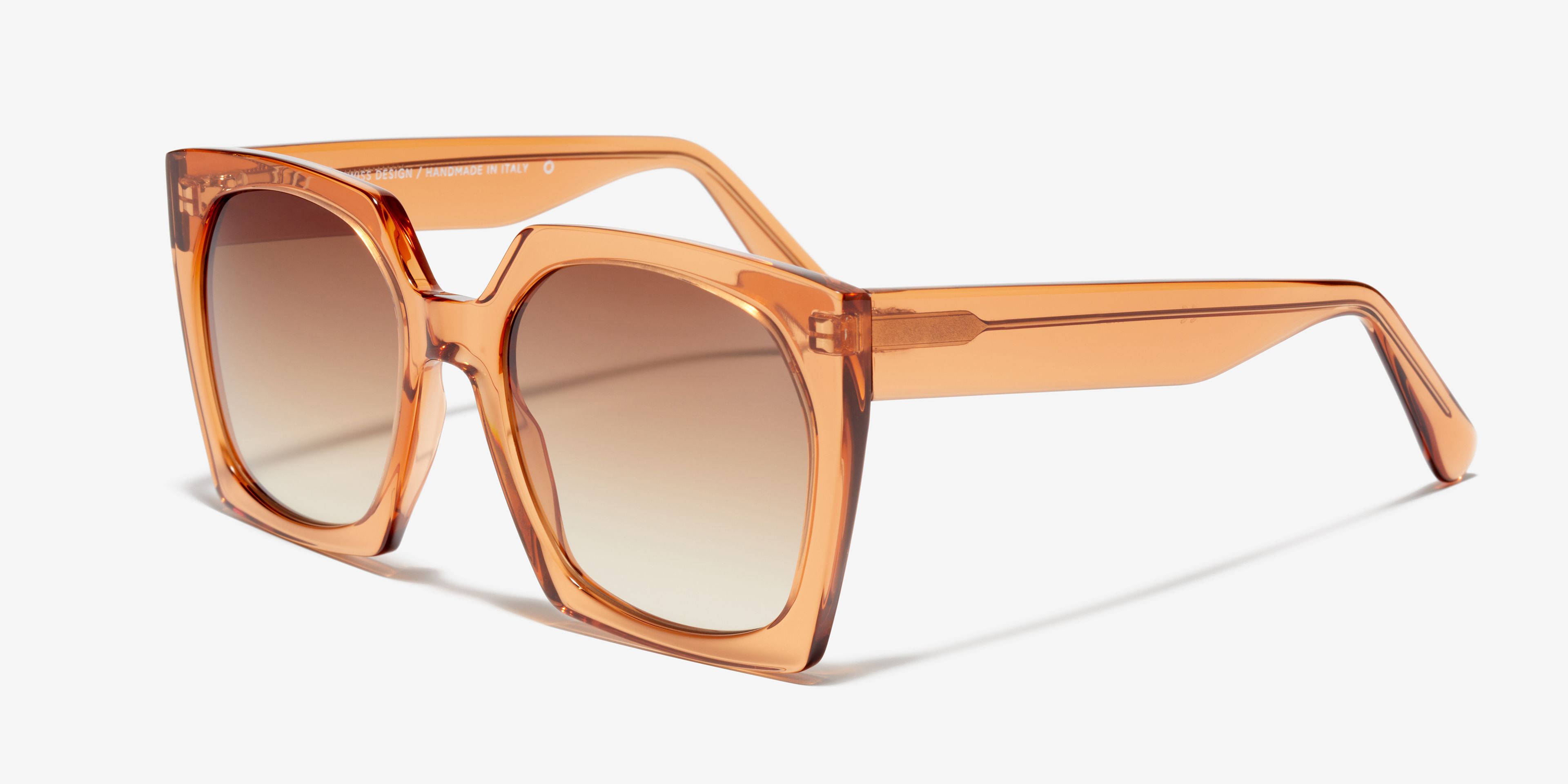 Schräg-Bild der Sonnenbrille The Daring in Farbe Burnt Orange und Größe Mittel