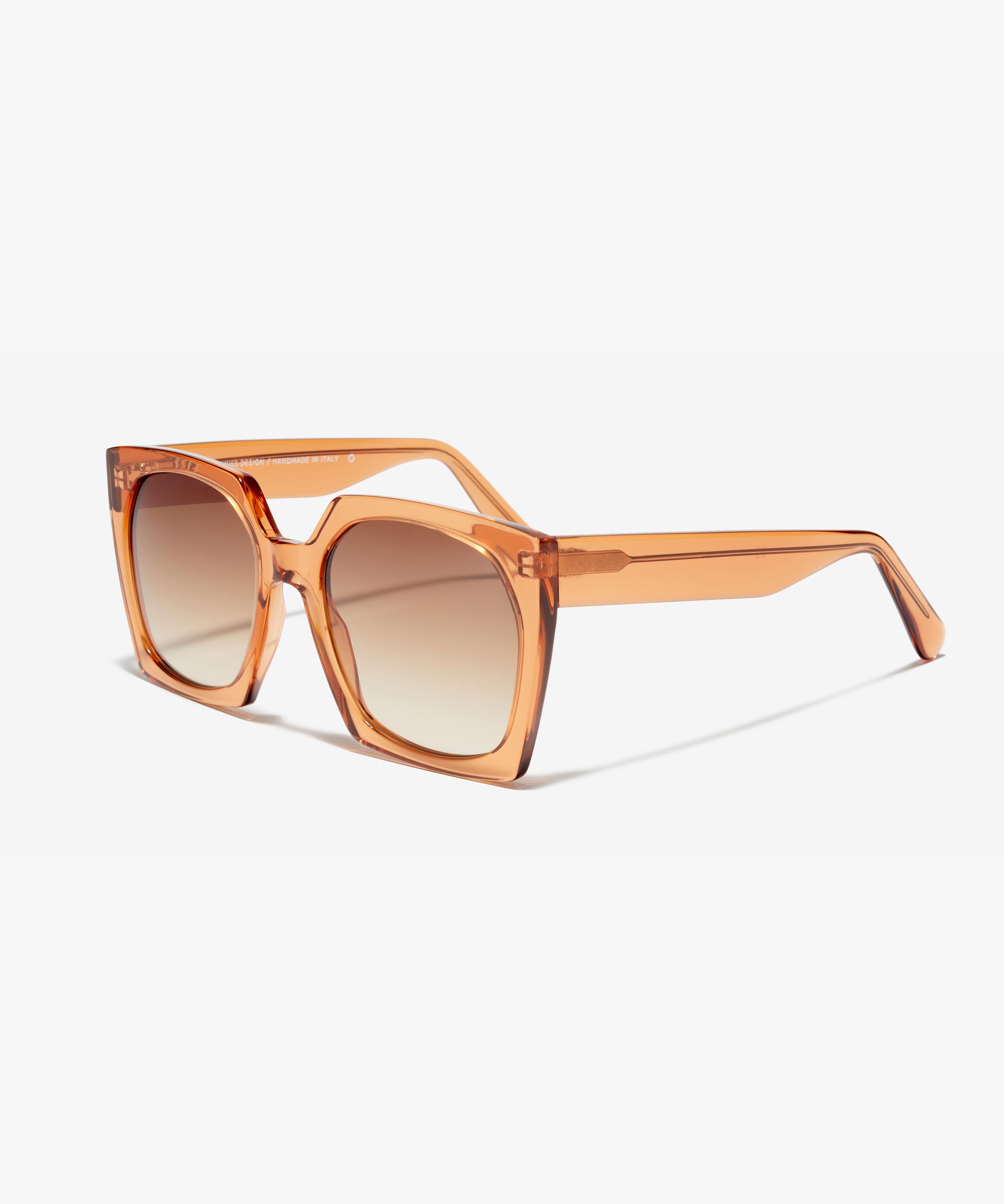 Image Angle de la paire de lunettes de soleil The Daring en couleur Burnt Orange et taille Moyens