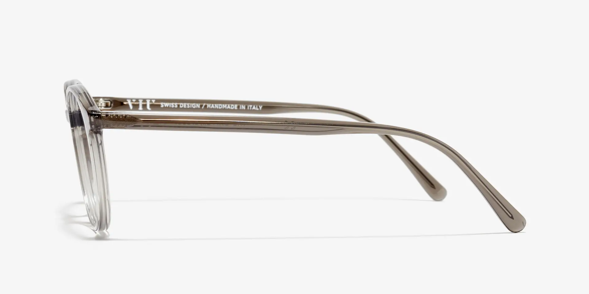 Side image of the frame The Dapper in colour Smoke and size Wide