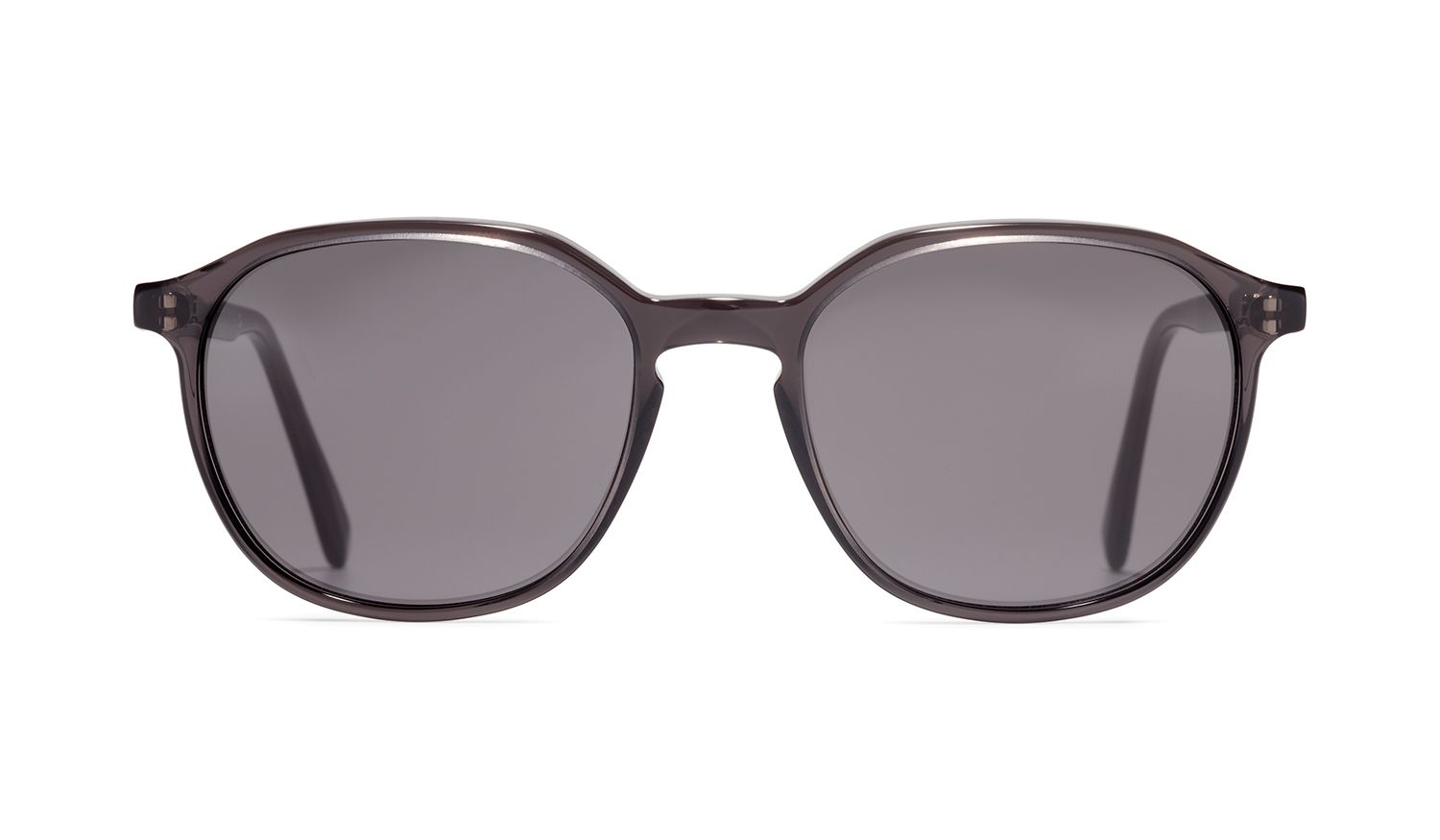 Front image of the sunglasses The Educated in colour Black Transparent and size Medium