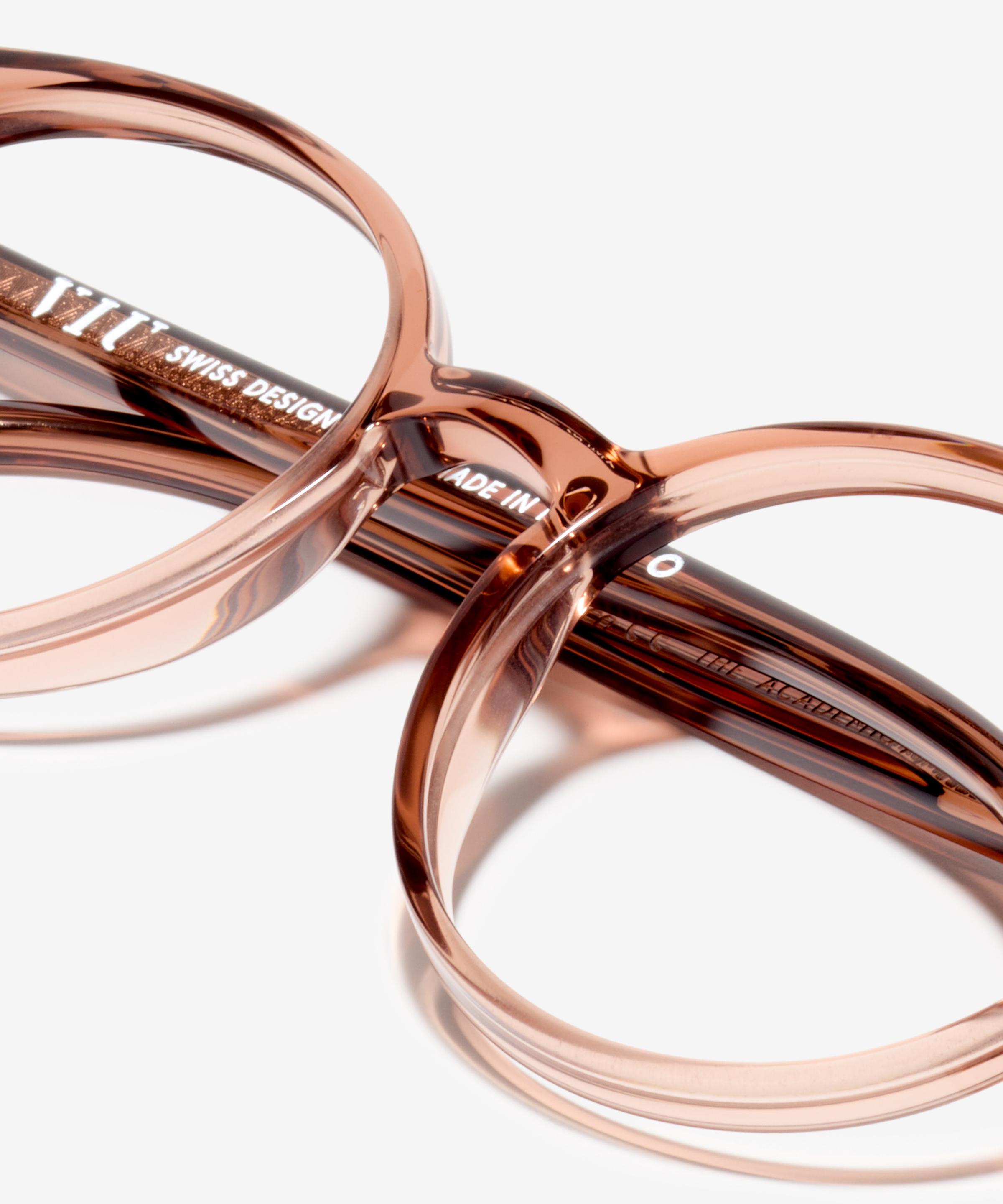 Detail-Bild der Brille The Academic in Farbe Rose Tan und Grösse Schmal