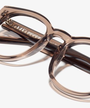 Detail-Bild der Brille The Gambit in Farbe Brown Transparent und Größe Breit