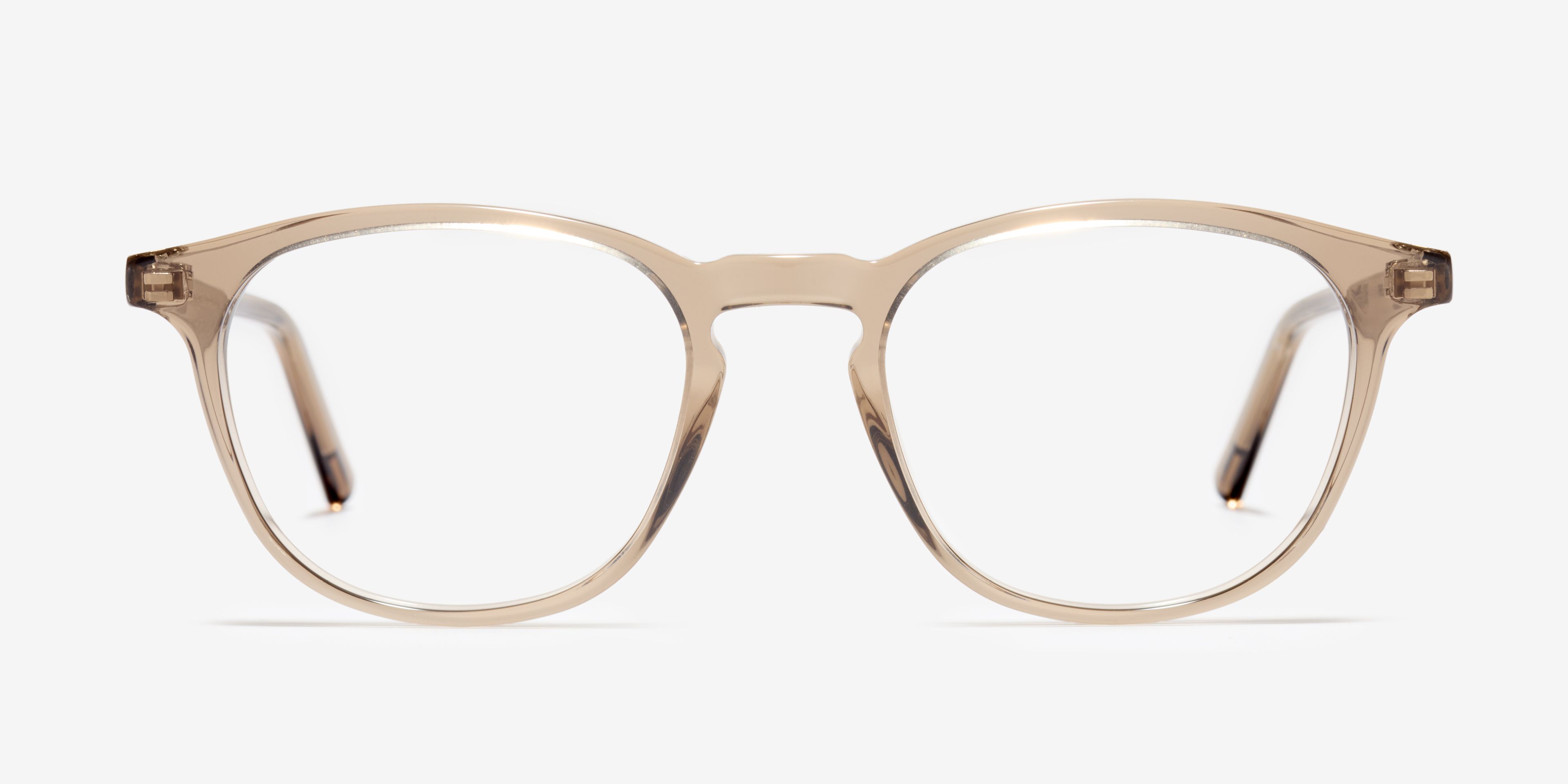 Front-Bild der Brille The Underlined in Farbe Stone Grey Transparent und Grösse Breit