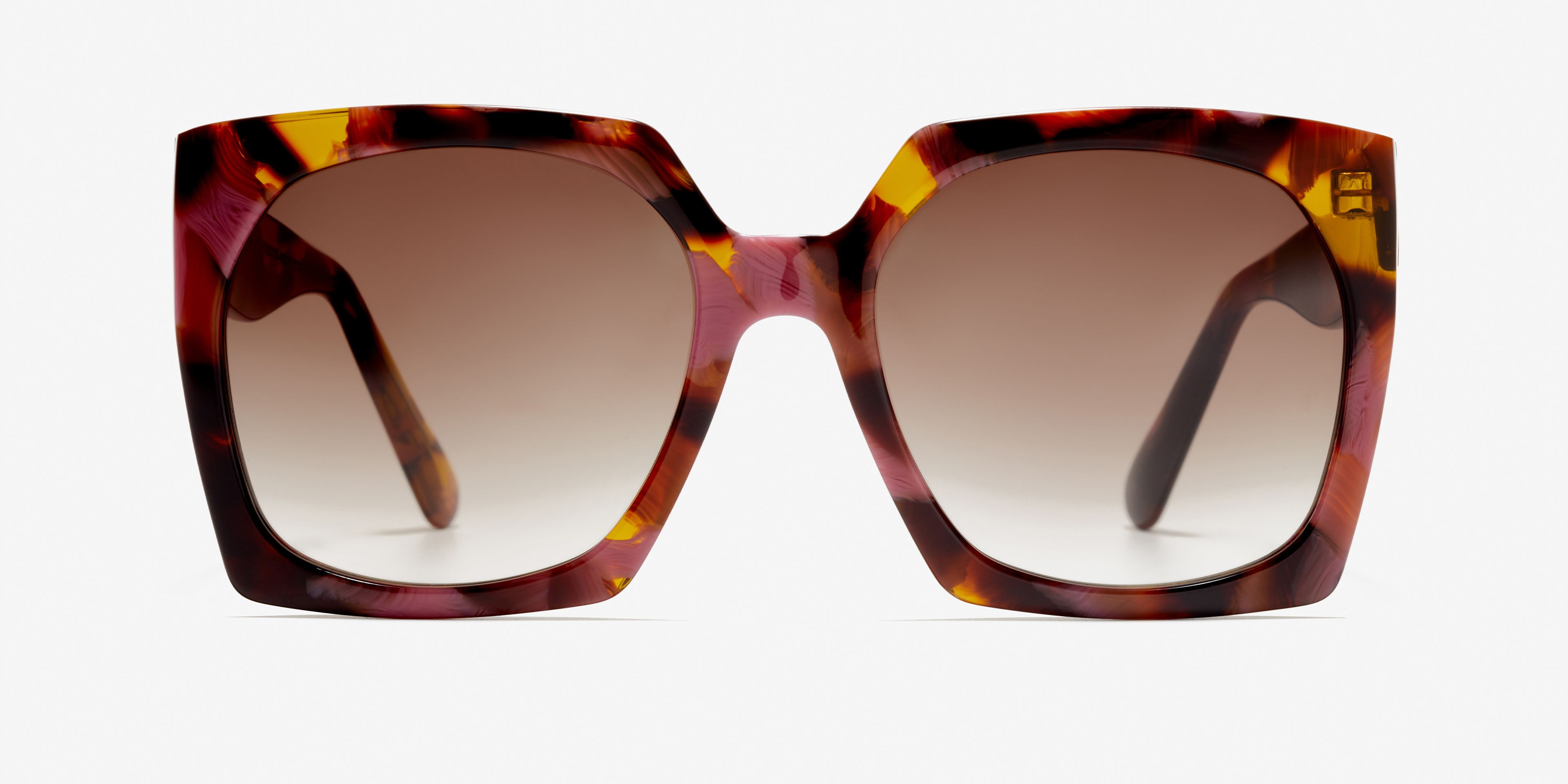 Front image of the sunglasses The Daring in colour Plum Tortoise and size Medium