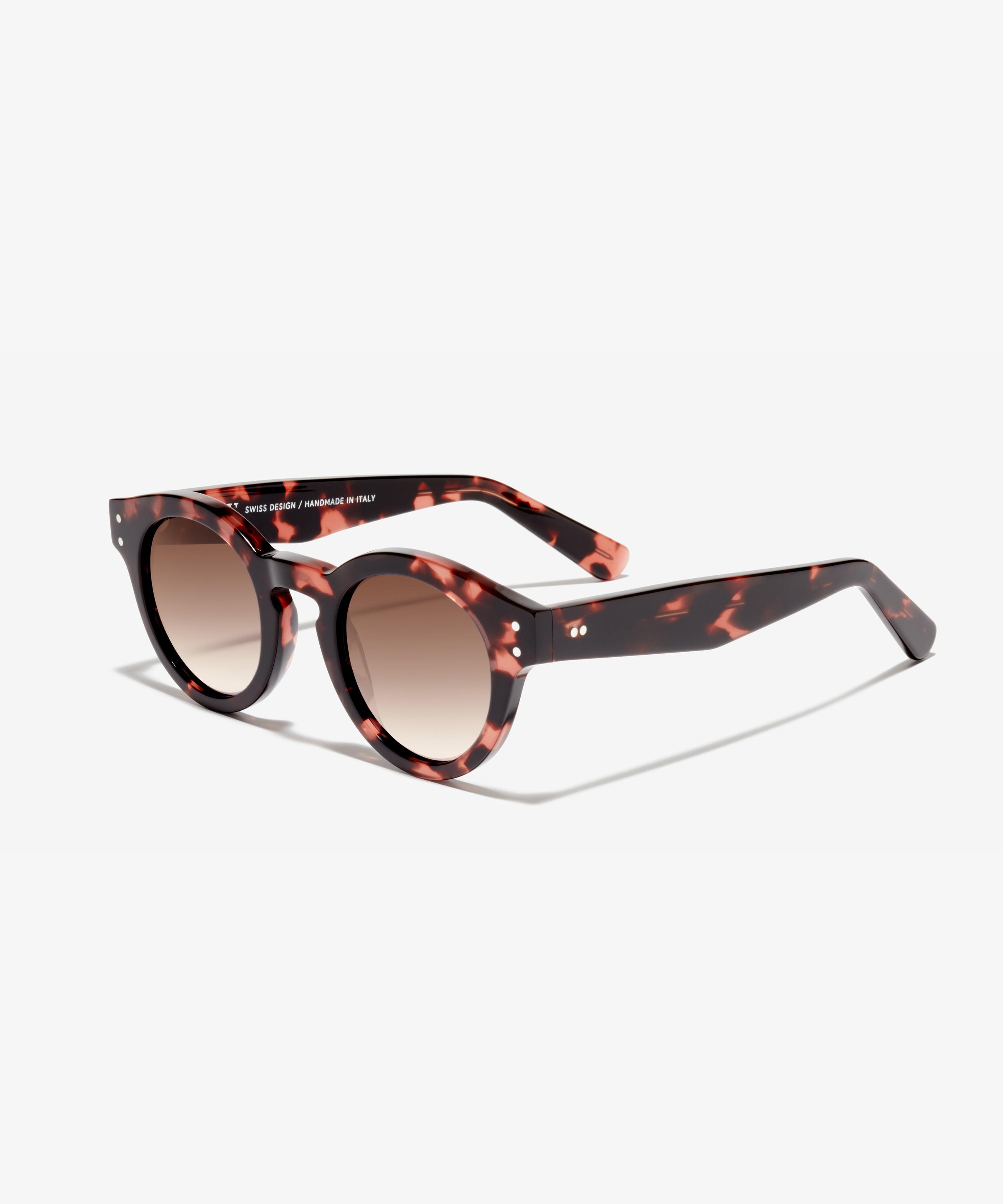 Schräg-Bild der Sonnenbrille The Poppy in Farbe Pink Havana und Größe Mittel