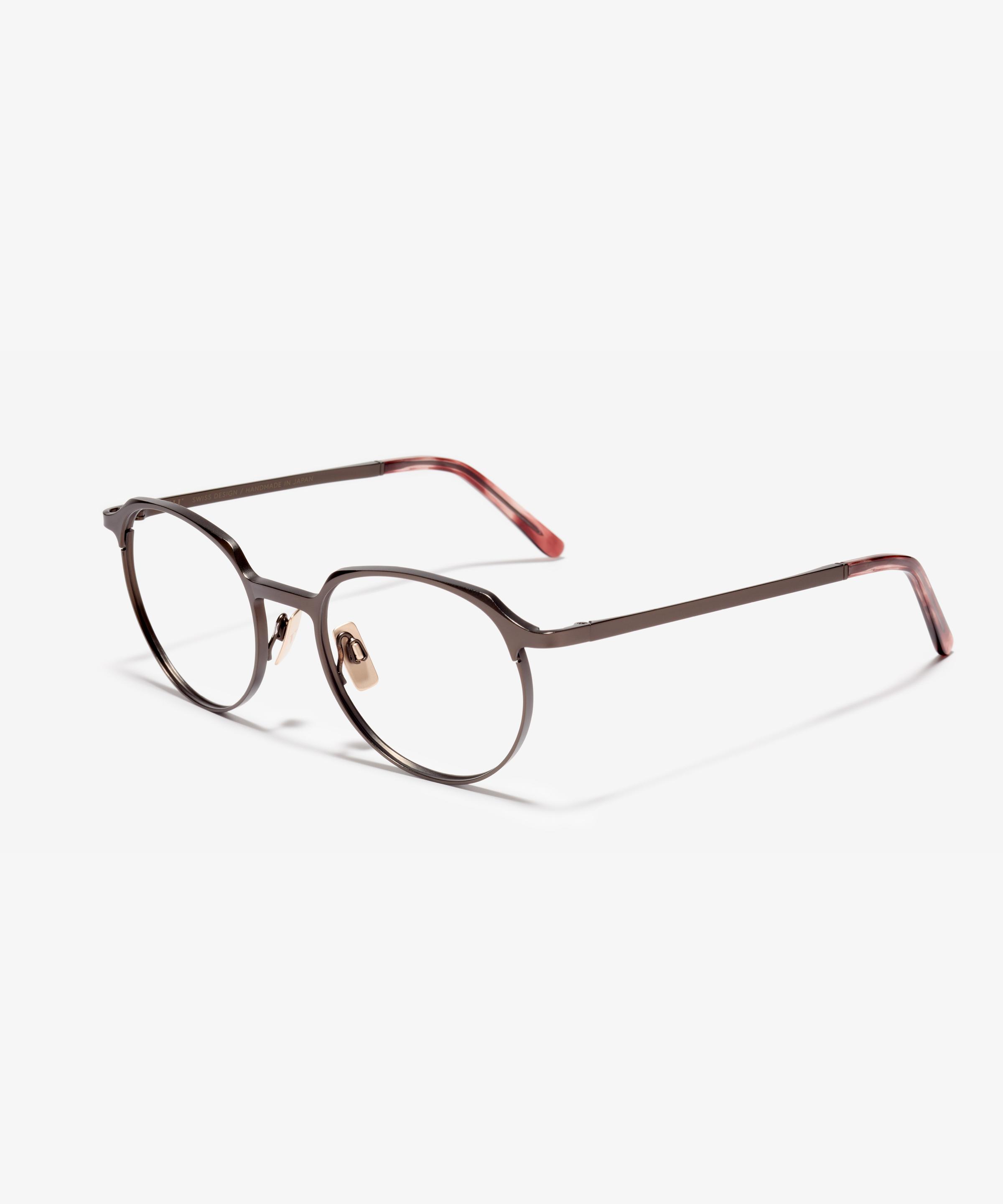 Schräg-Bild der Brille The Glide in Farbe Brown Matt und Grösse Mittel