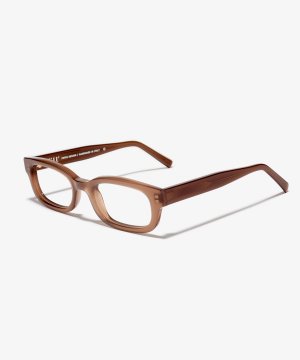 Schräg-Bild der Brille The Shameless in Farbe Milky Mocha und Grösse Breit