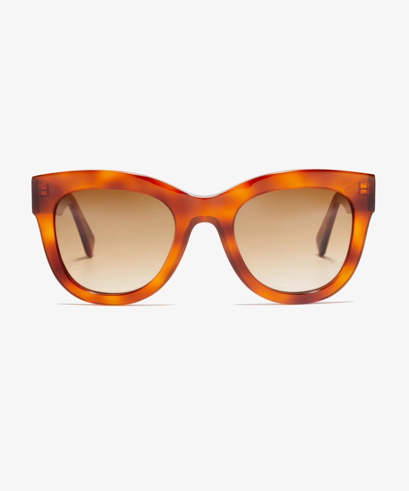 Front-Bild der Sonnenbrille The Mysterious in Farbe Light Havana und Größe Breit