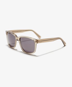 Image Angle de la paire de lunettes de soleil The Rational en couleur Stone Grey Transparent et taille Large