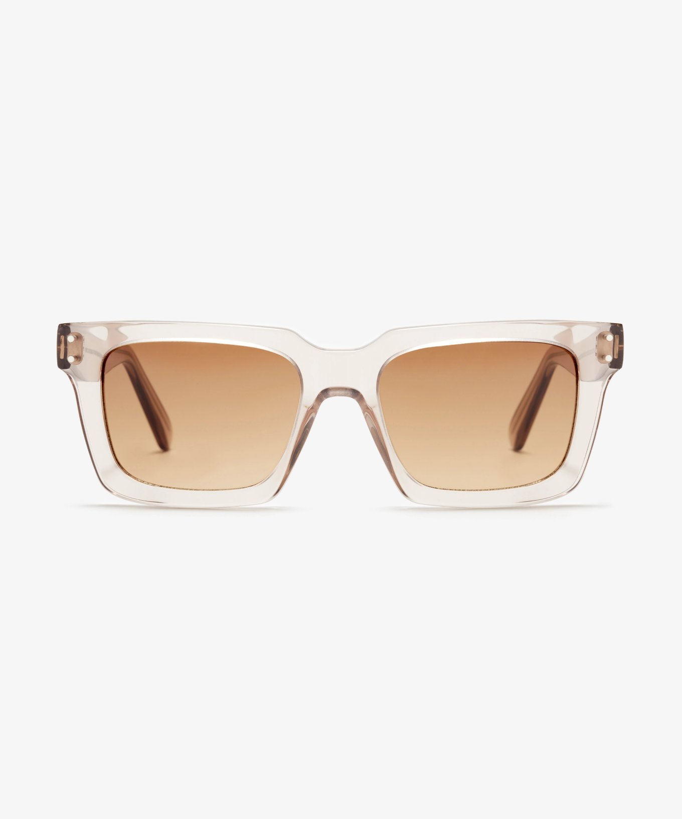 Front image of the sunglasses The Gambler in colour Pale Brown and size Wide