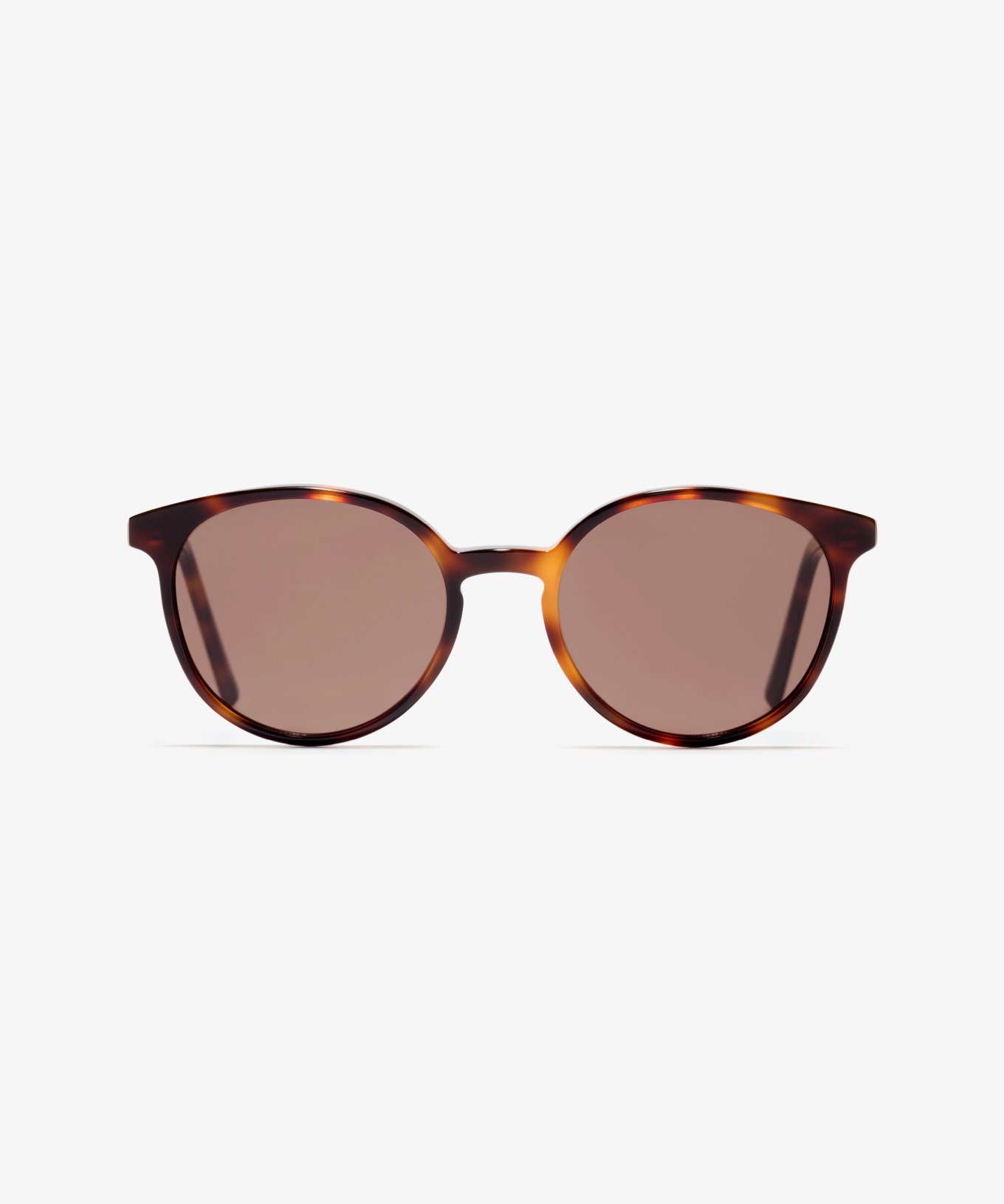 Front-Bild der Sonnenbrille The Academic in Farbe Cherrywood und Größe Schmal