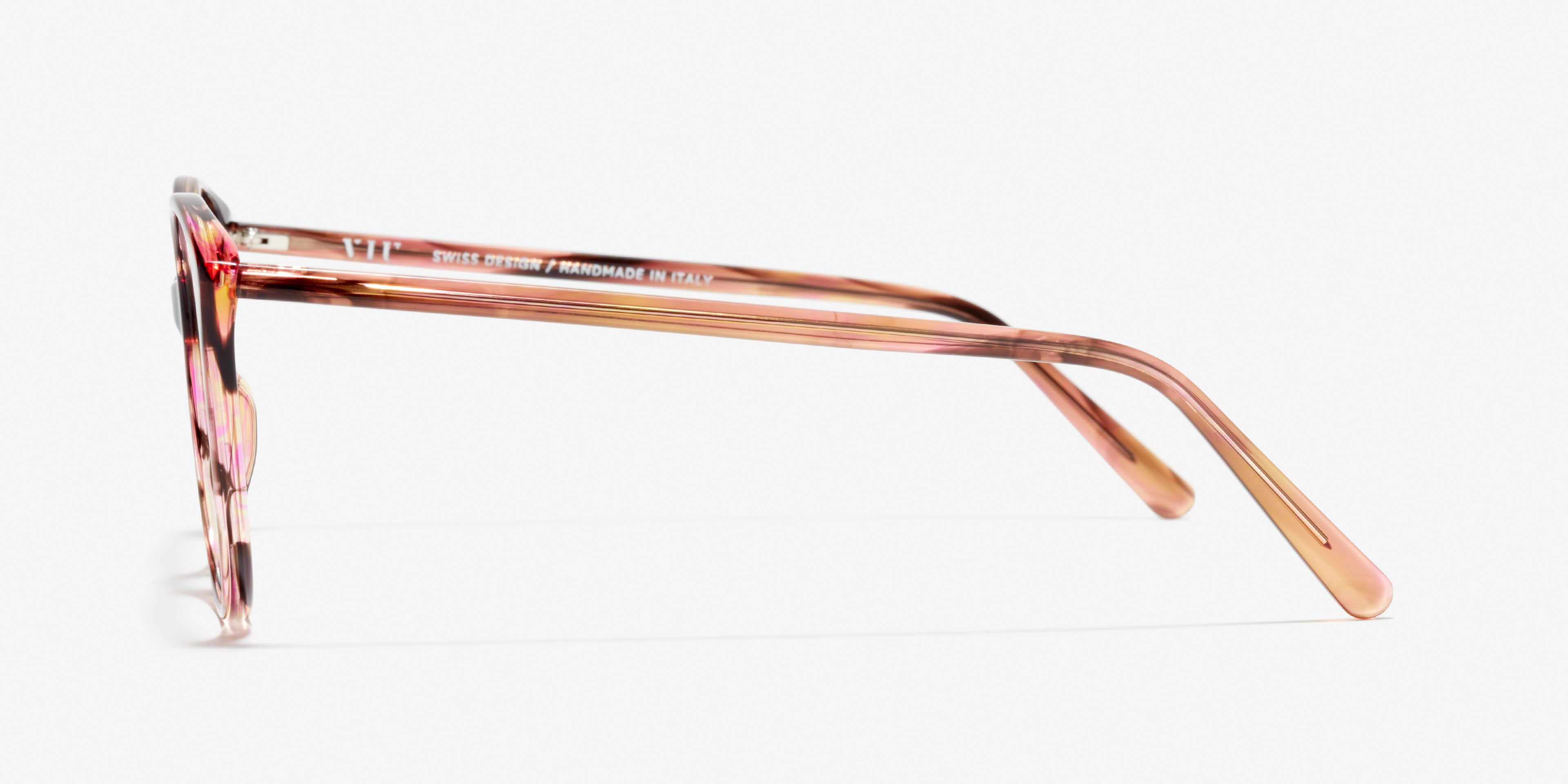Side image of the frame The Admired in colour Sunset Tortoise and size Medium