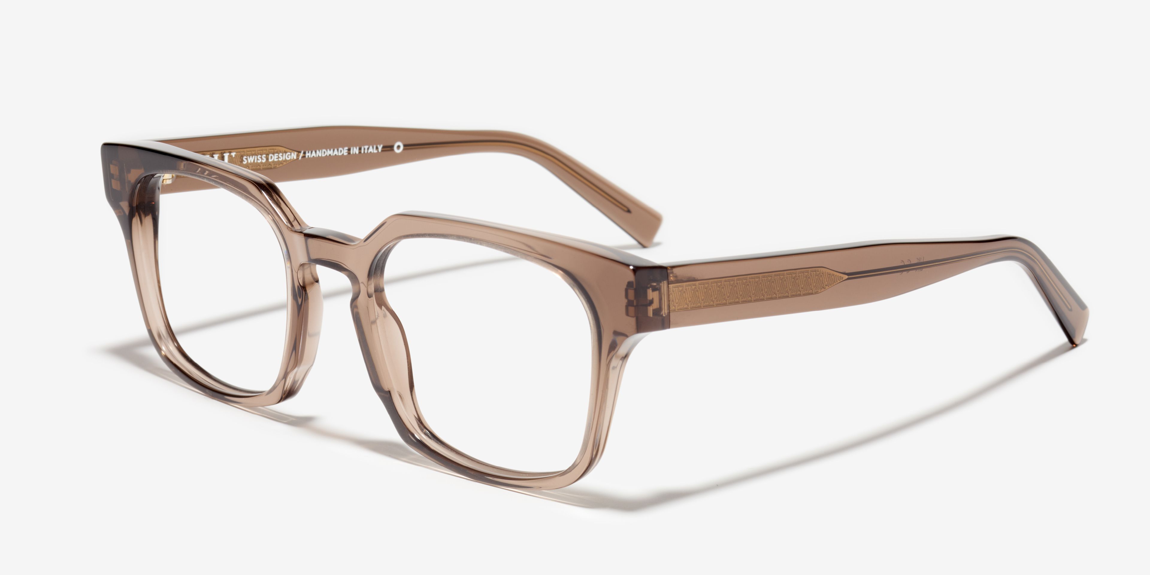 Schräg-Bild der Brille The Fresh in Farbe Brown Transparent und Größe Breit