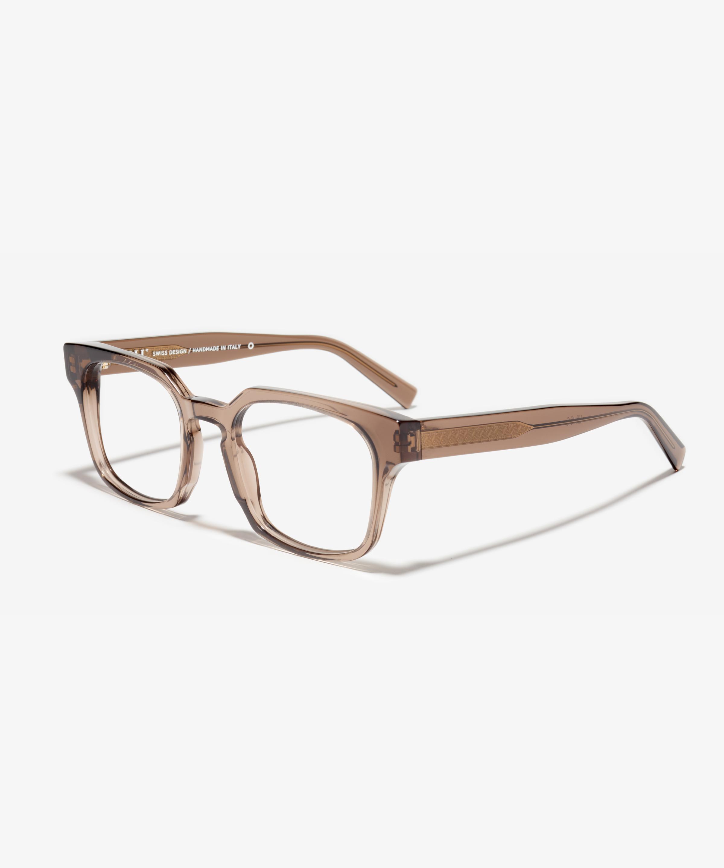 Schräg-Bild der Brille The Fresh in Farbe Brown Transparent und Größe Breit