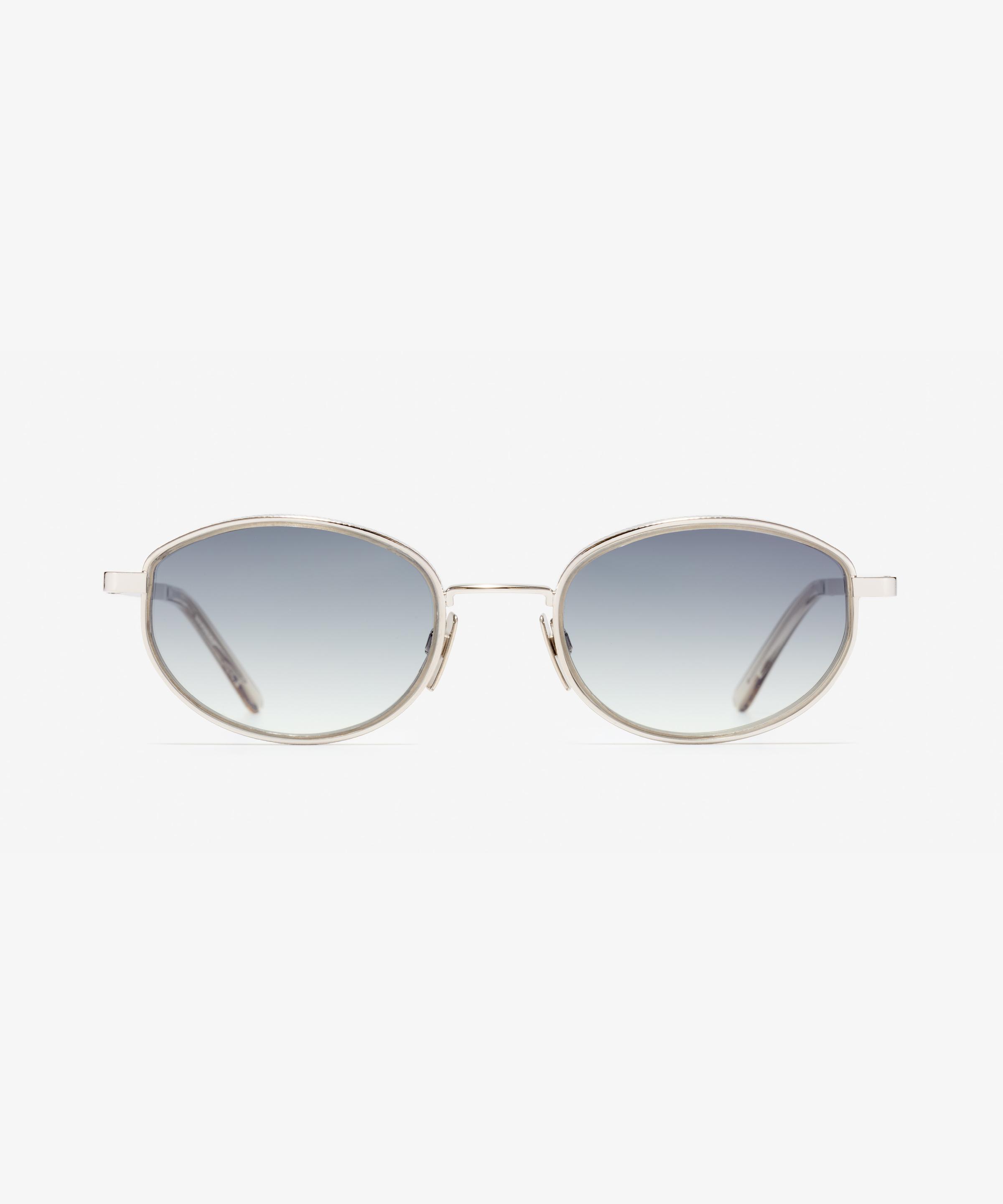 Front-Bild der Sonnenbrille The Icon Ace in Farbe Silver und Grösse Mittel