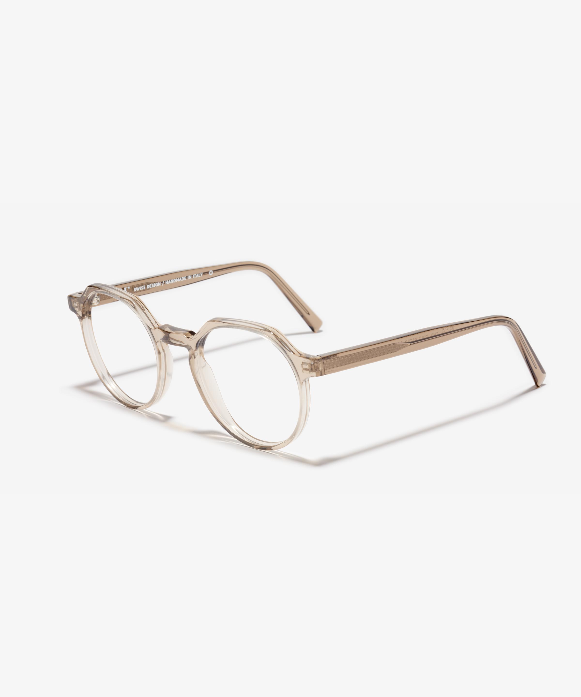 Angle image of the frame The Cultivated in colour Stone Grey Transparent and size Medium