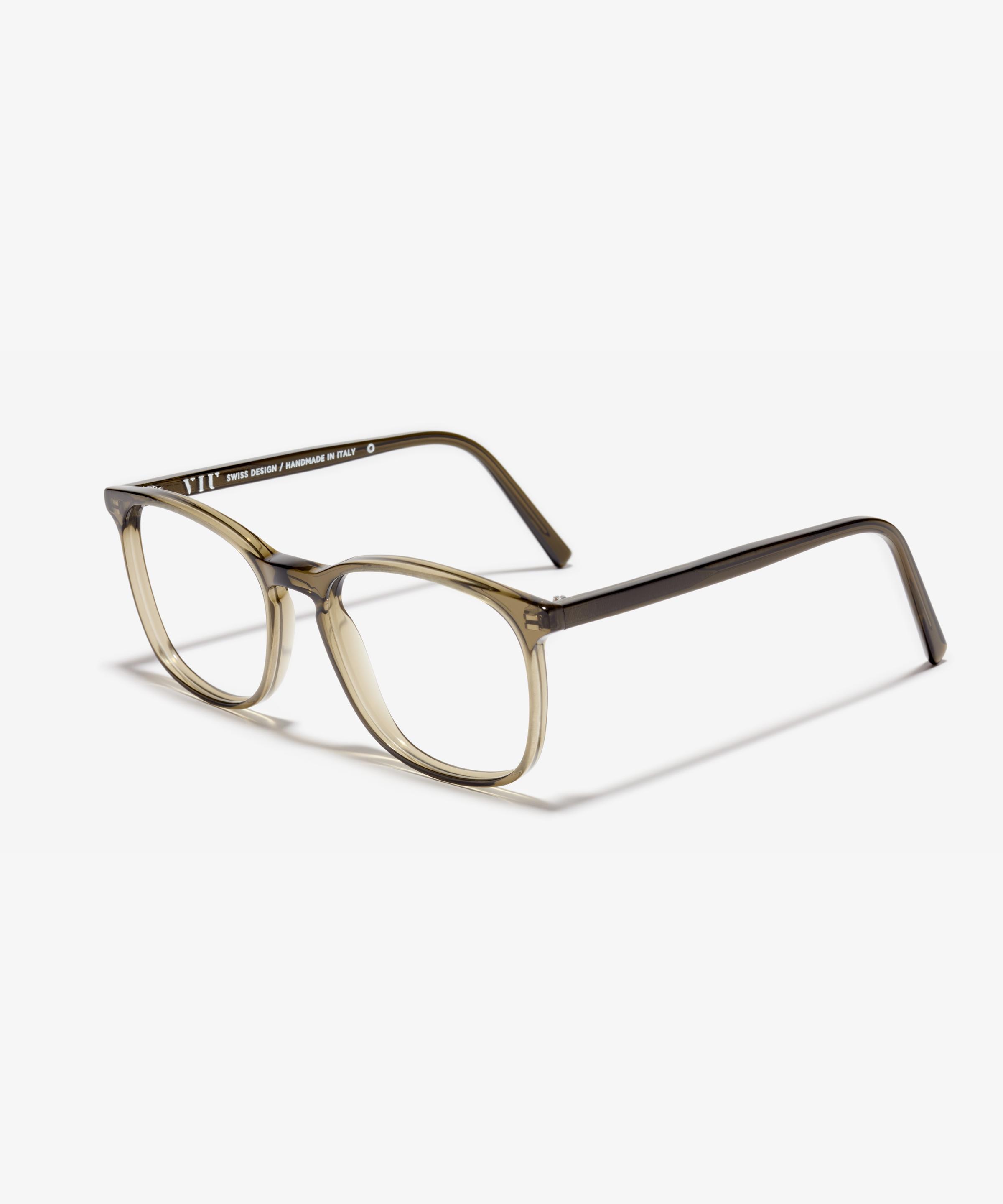 Schräg-Bild der Brille The Polite in Farbe Khaki und Größe Mittel