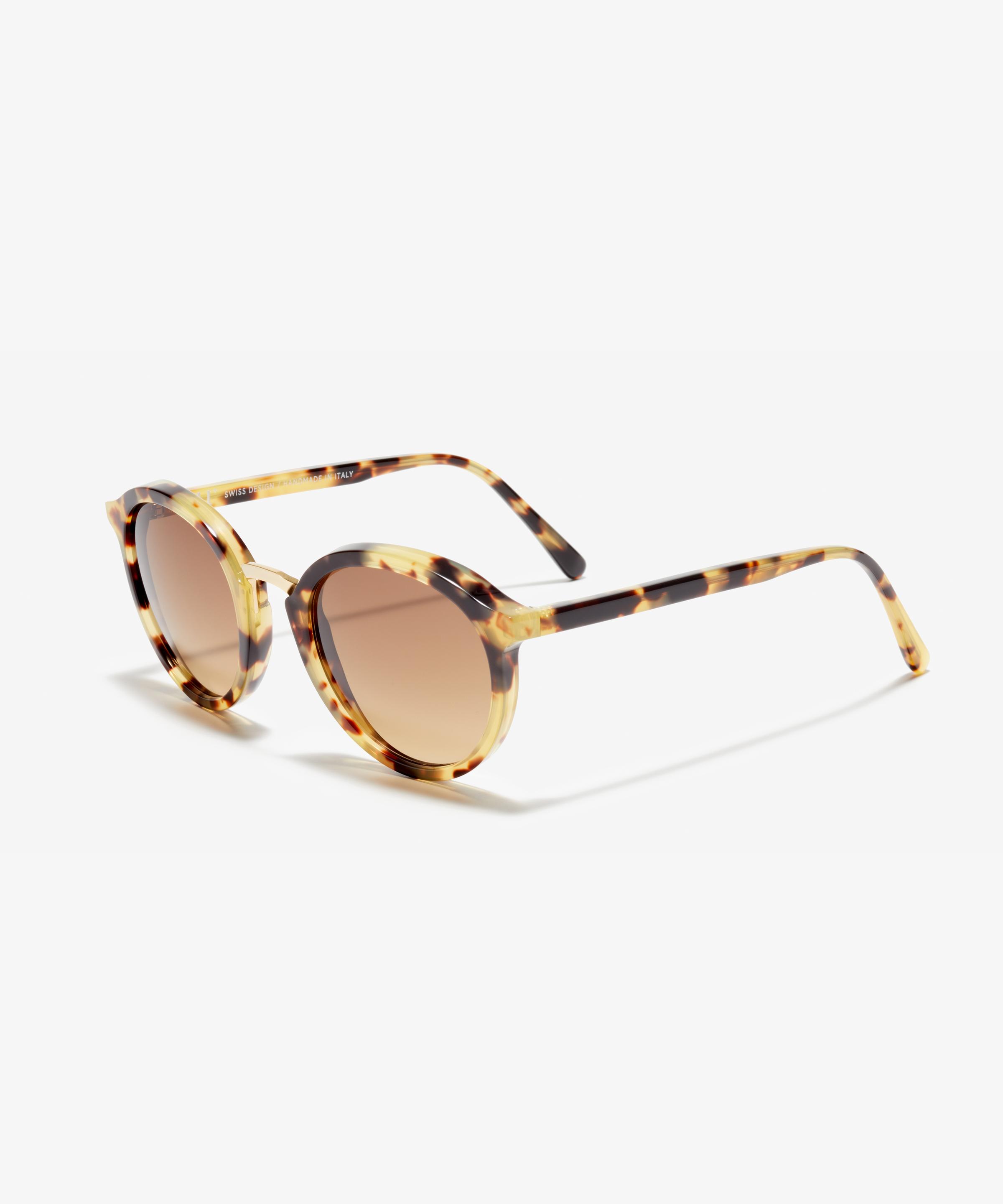 Angle image of the sunglasses The Author in colour Gold Tortoise and size Medium