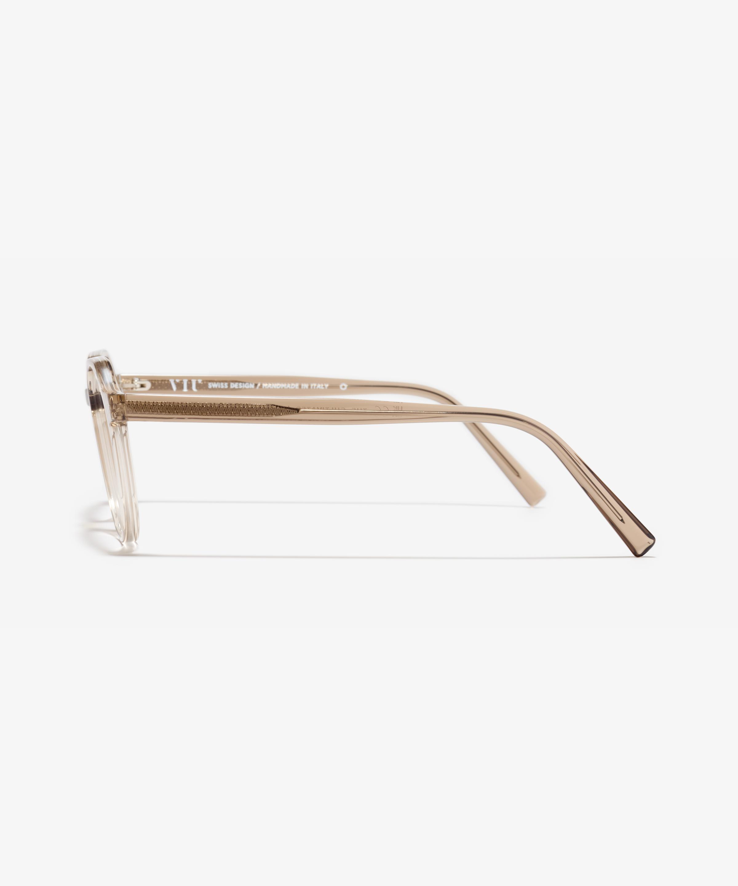 Side image of the frame The Cultivated in colour Stone Grey Transparent and size Medium