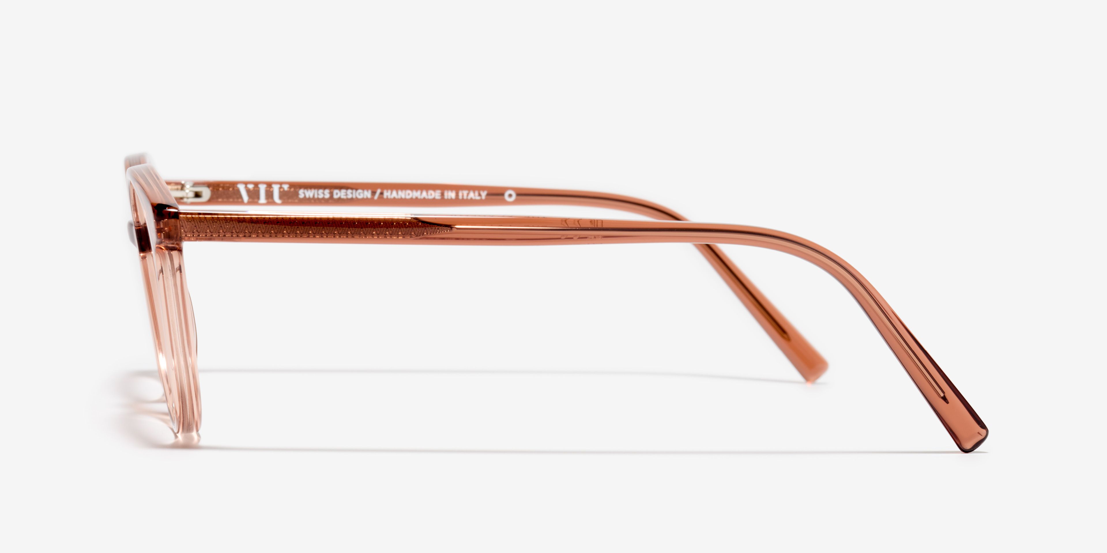Seite-Bild der Brille The Academic in Farbe Rose Tan und Grösse Schmal