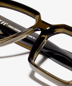Detail-Bild der Brille The Savage in Farbe Khaki und Größe Breit