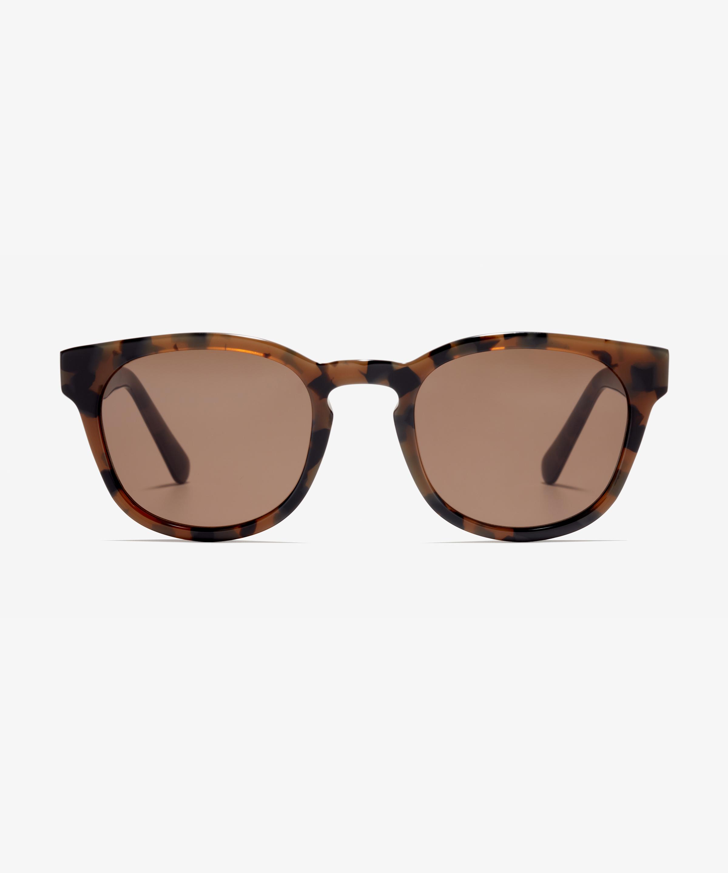 Front-Bild der Sonnenbrille The Gambit in Farbe Dark Stracciatella und Größe Breit