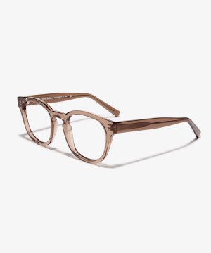 Schräg-Bild der Brille The Gambit in Farbe Brown Transparent und Größe Breit
