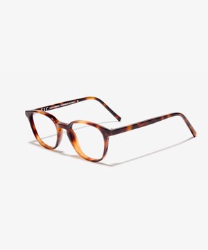 Schräg-Bild der Brille The Simple in Farbe Cherrywood und Größe Schmal