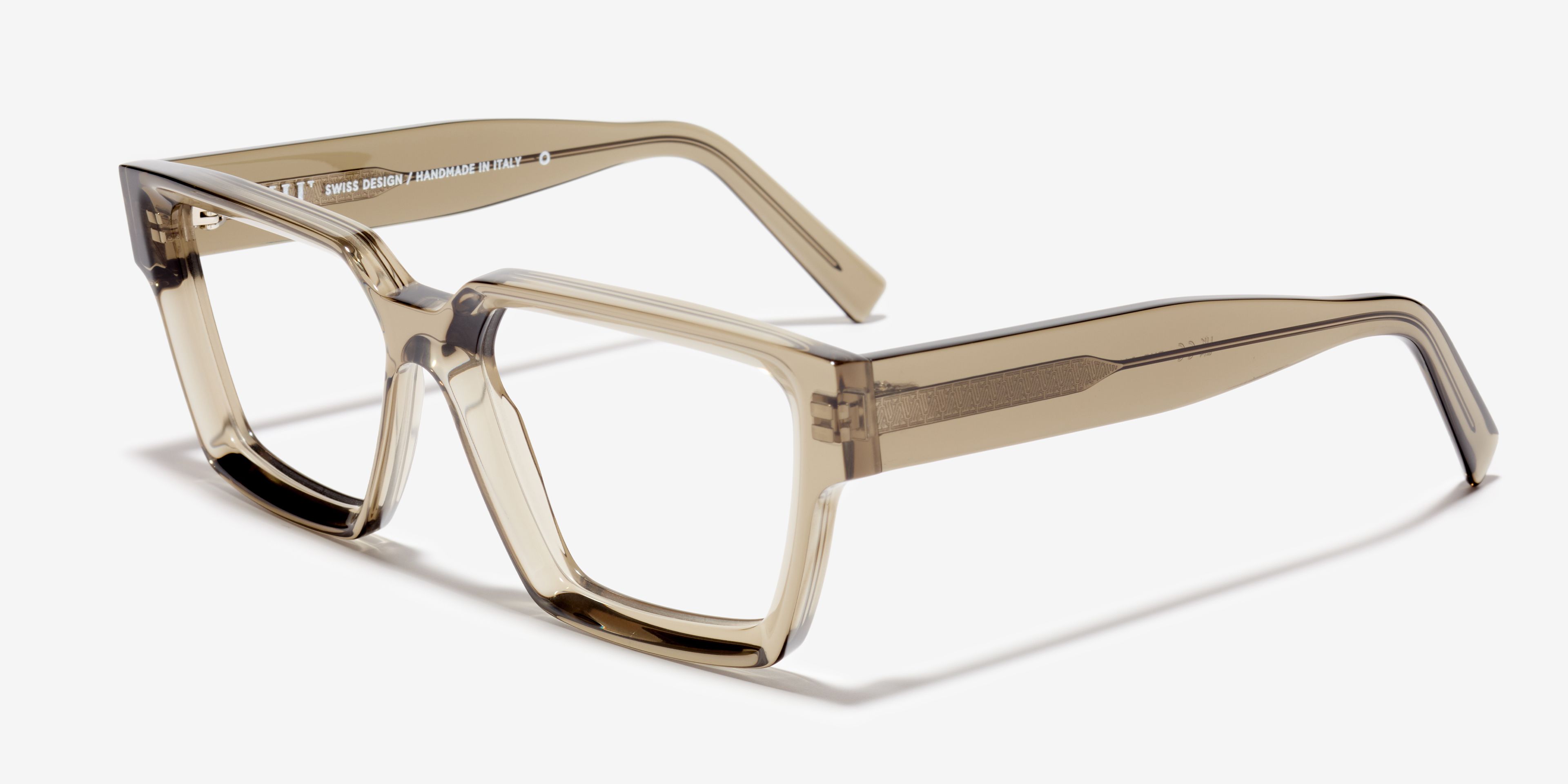 Schräg-Bild der Brille The Savage in Farbe Light Khaki und Größe Breit