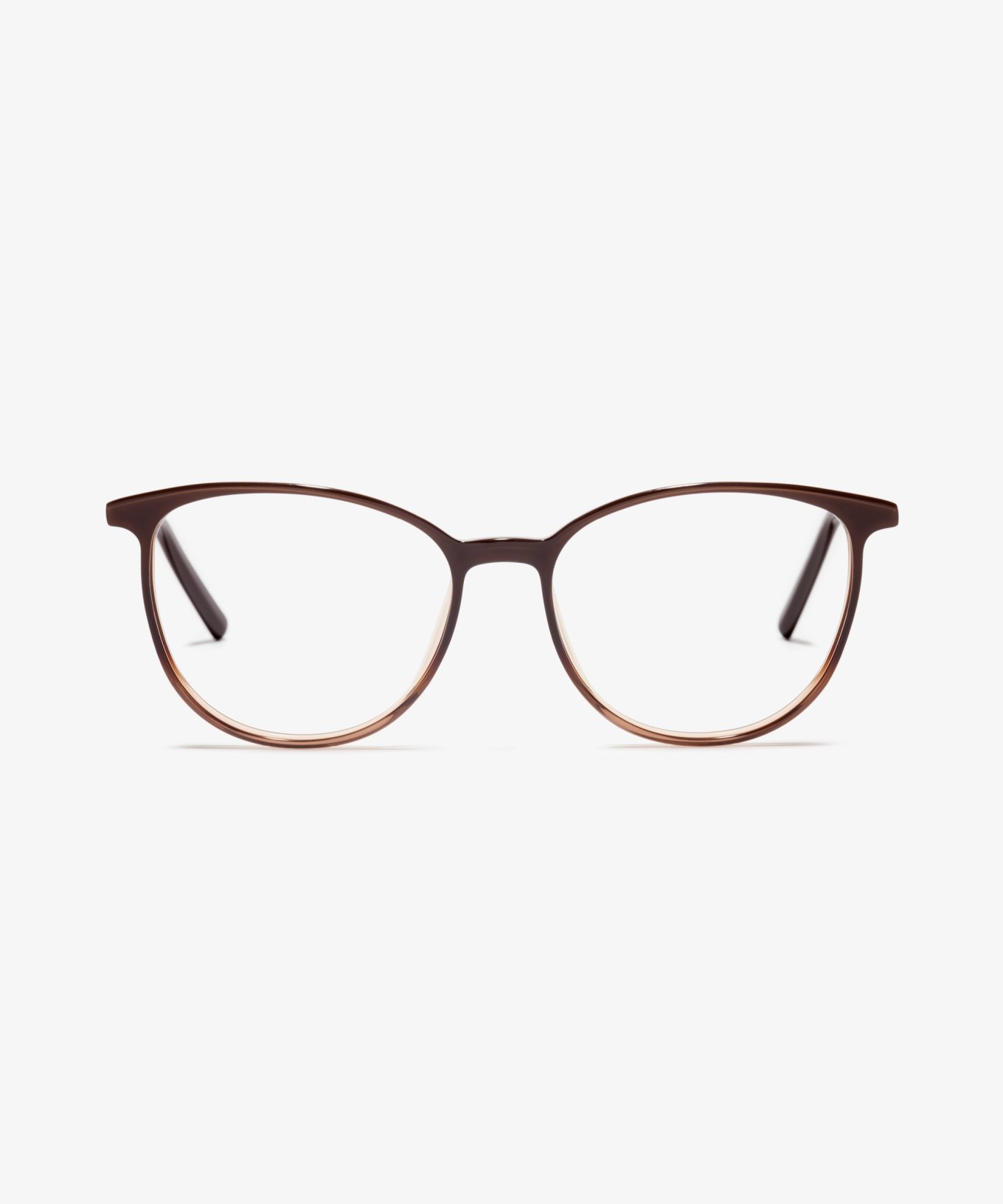 Front-Bild der Brille The Honest in Farbe Dark Rum und Grösse Mittel