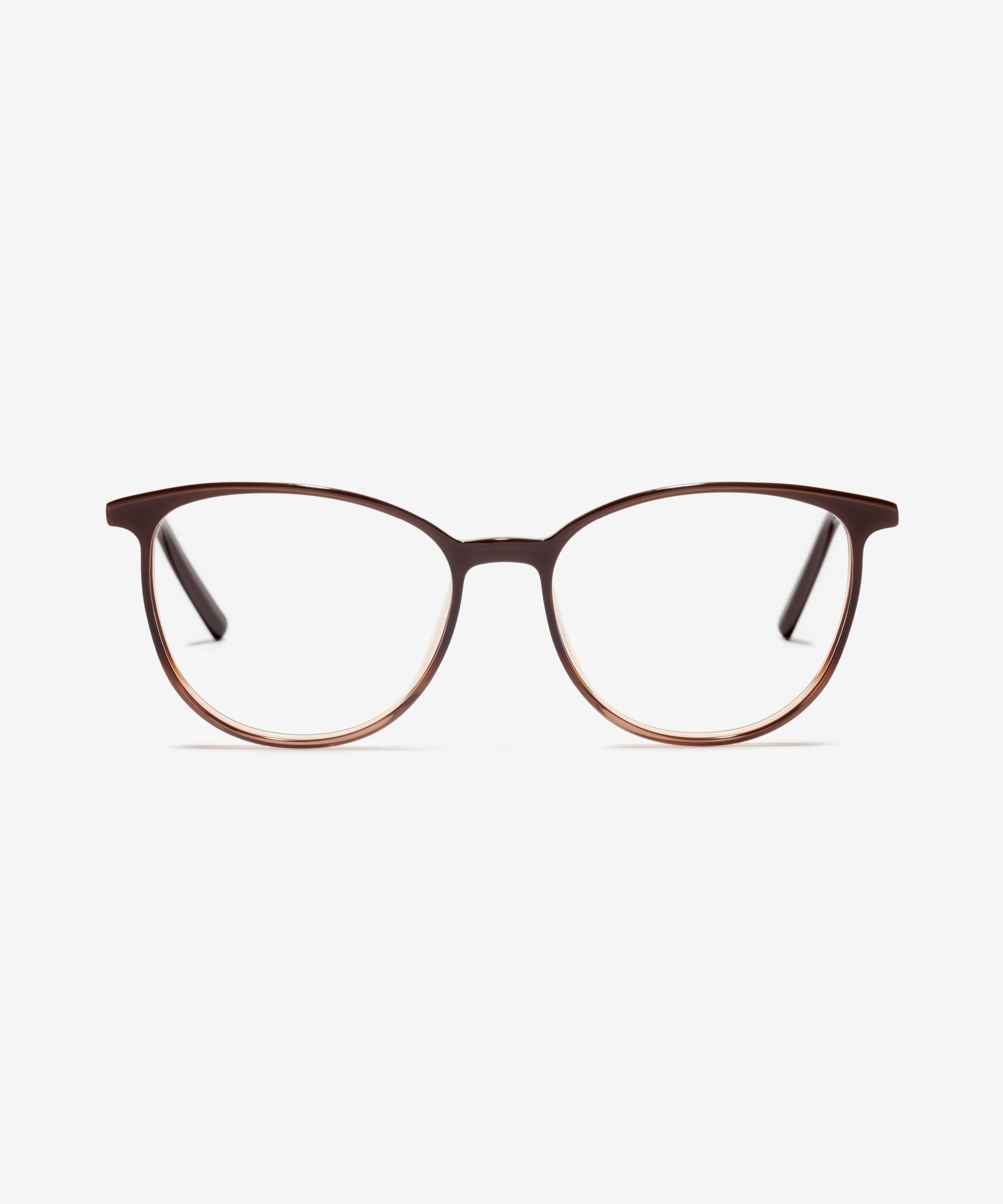 Front-Bild der Brille The Honest in Farbe Dark Rum und Größe Mittel
