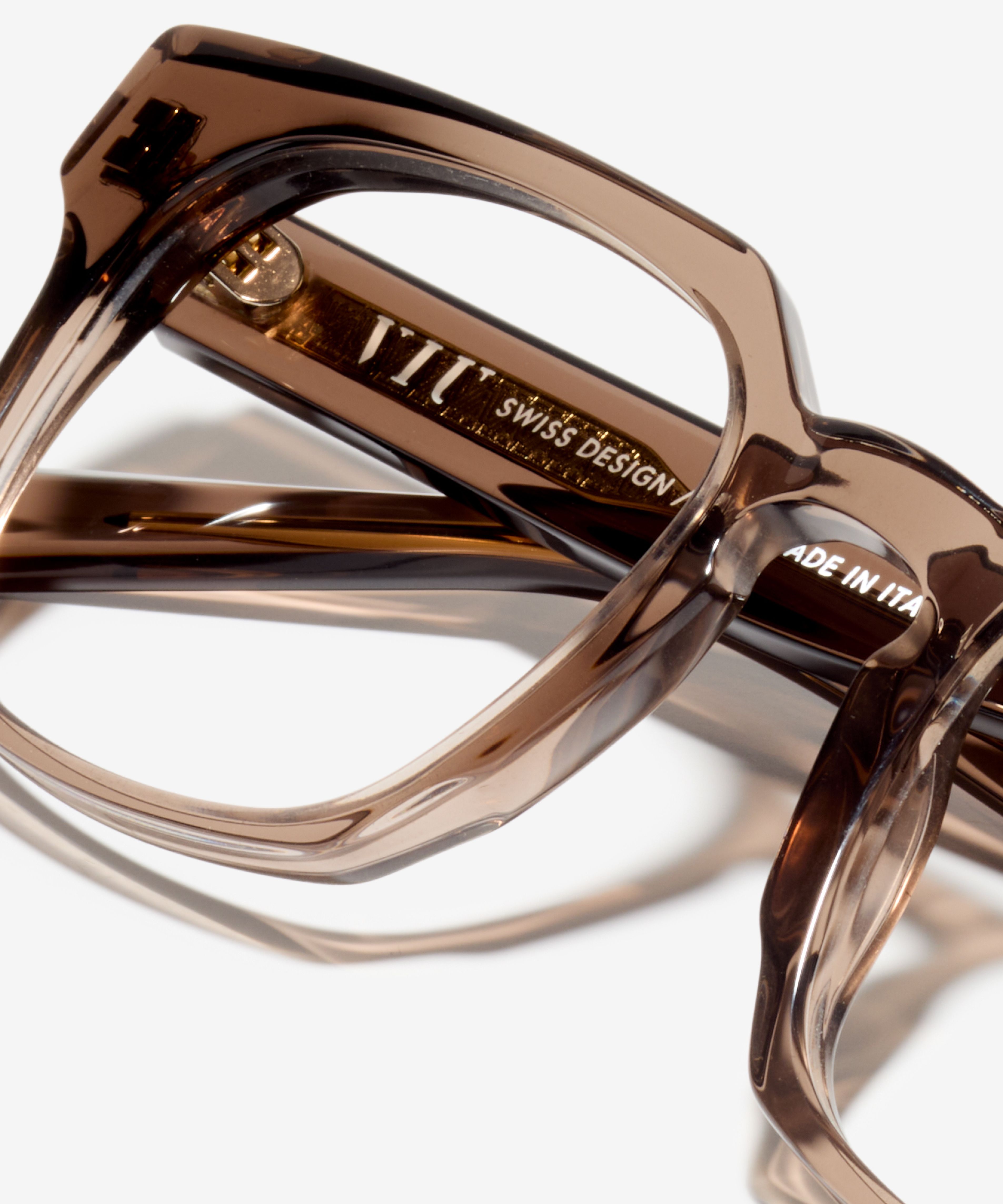 Detail-Bild der Brille The Fresh in Farbe Brown Transparent und Größe Breit