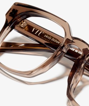 Detail-Bild der Brille The Fresh in Farbe Brown Transparent und Größe Breit