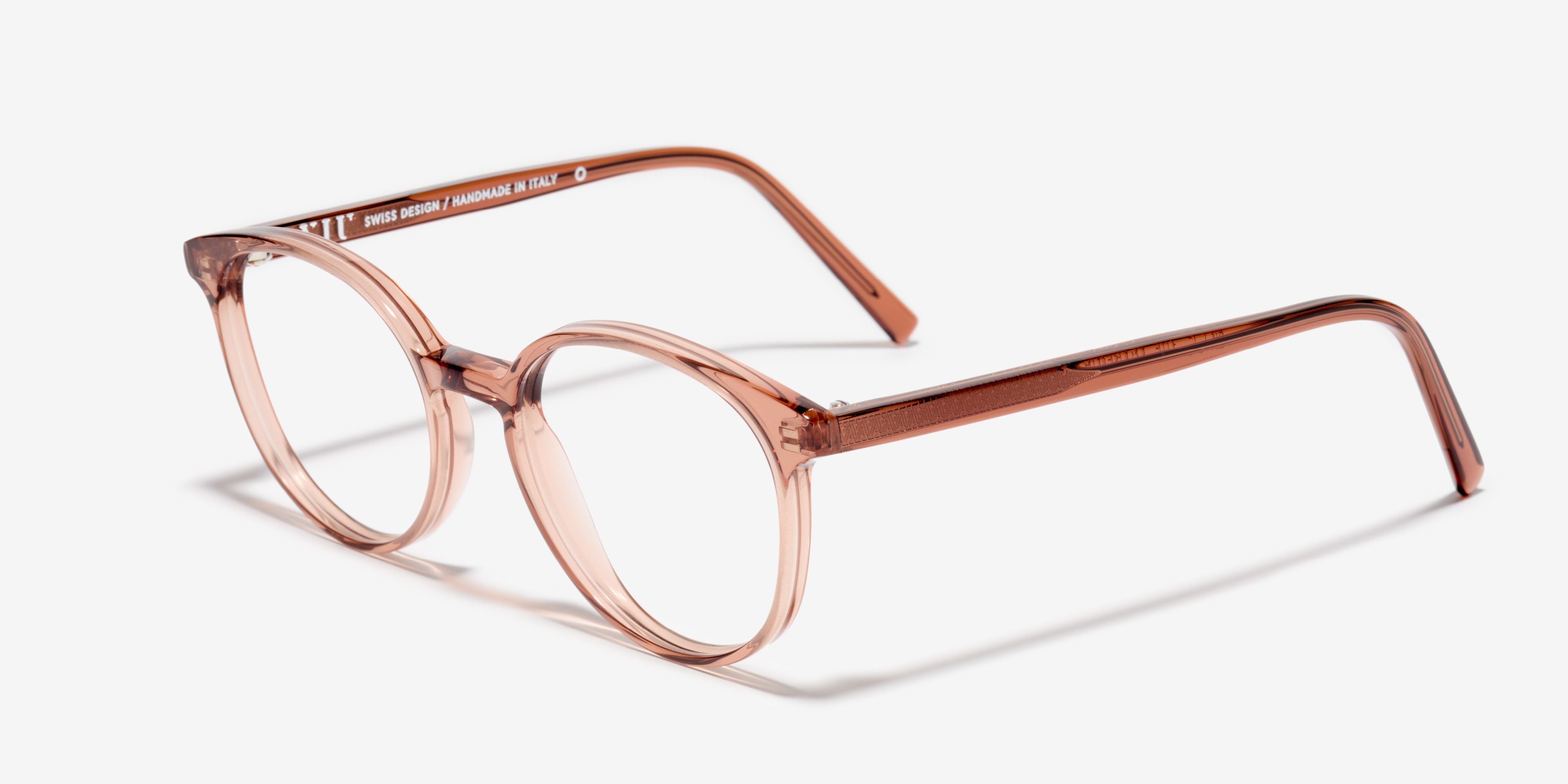 Schräg-Bild der Brille The Academic in Farbe Rose Tan und Grösse Schmal