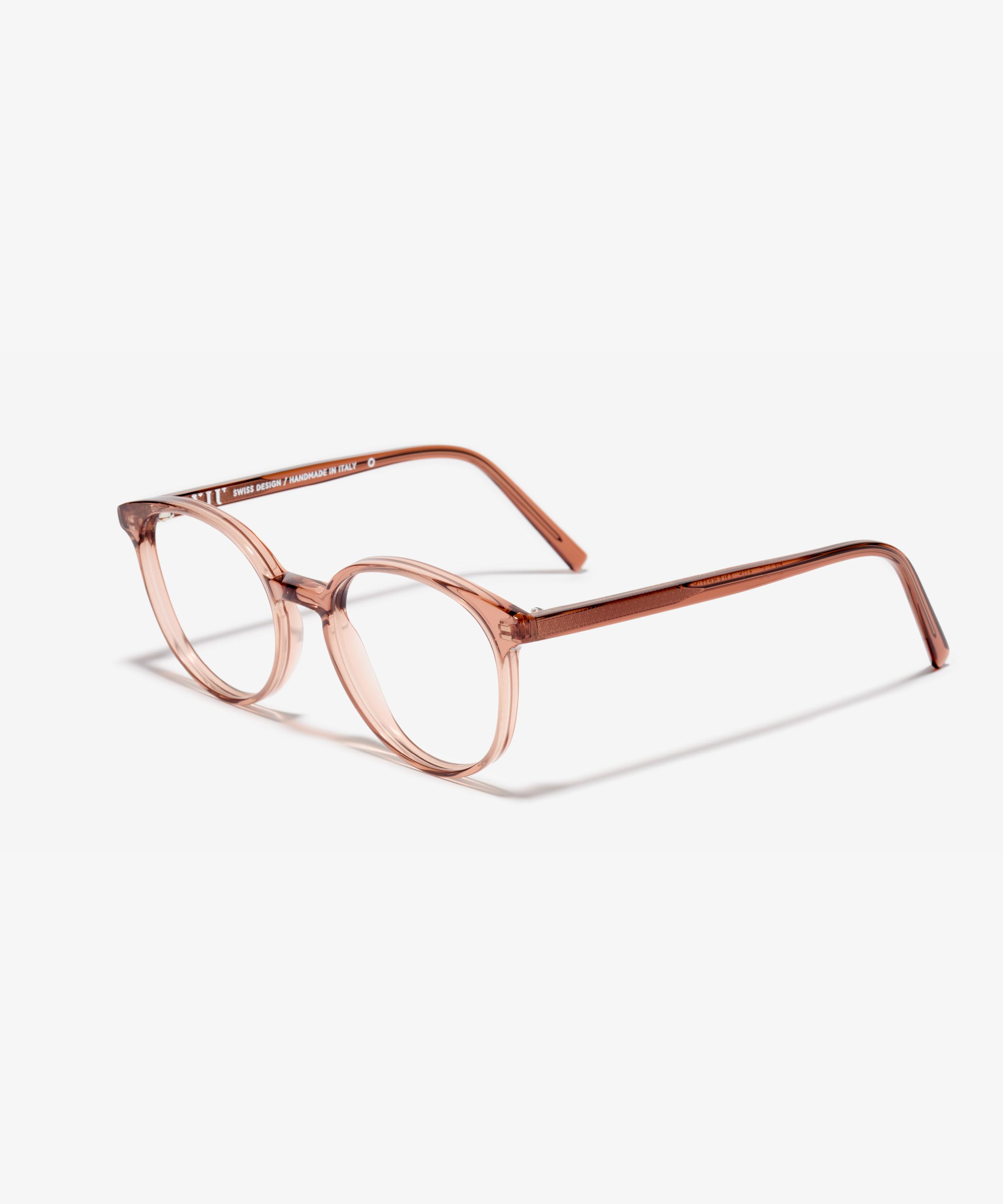 Schräg-Bild der Brille The Academic in Farbe Rose Tan und Grösse Schmal