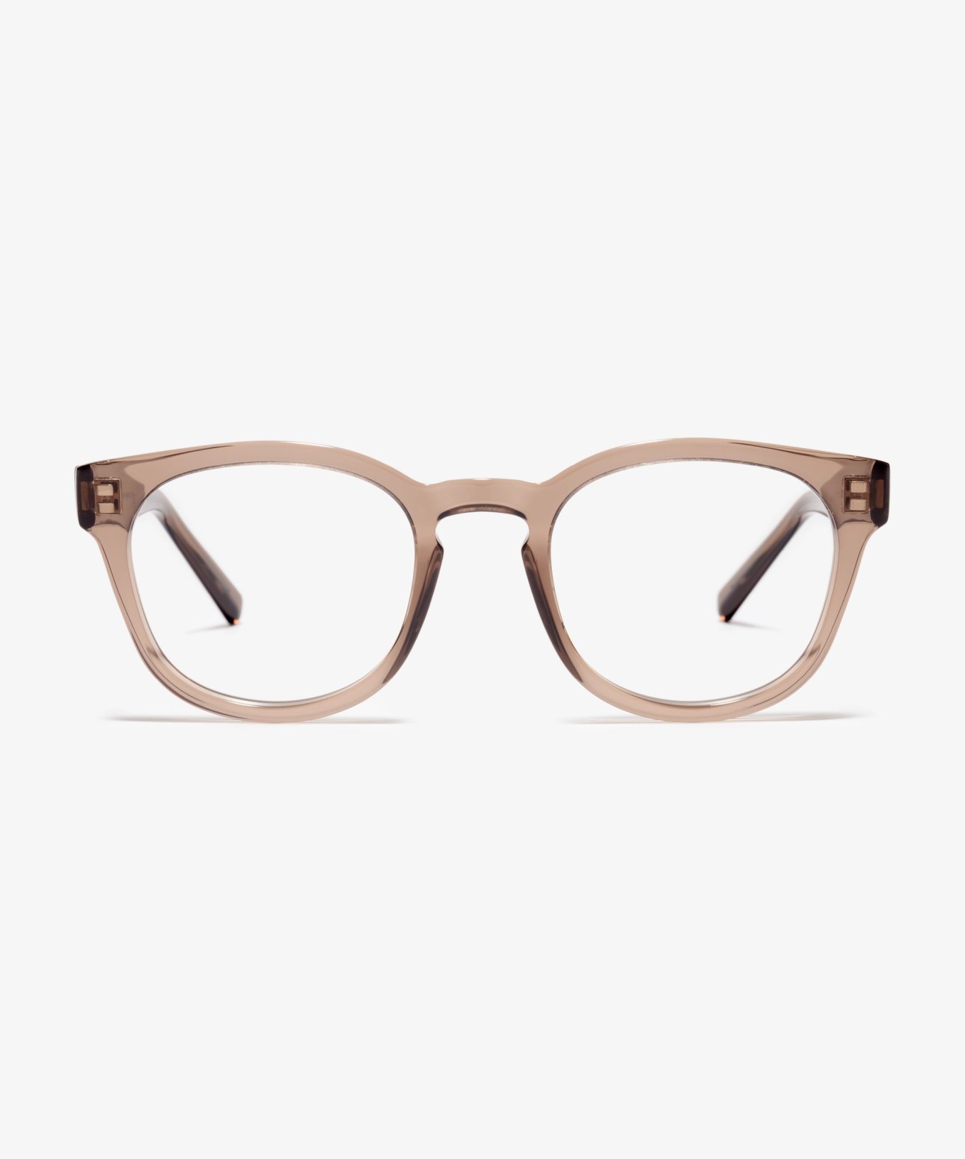 Front-Bild der Brille The Gambit in Farbe Brown Transparent und Größe Breit