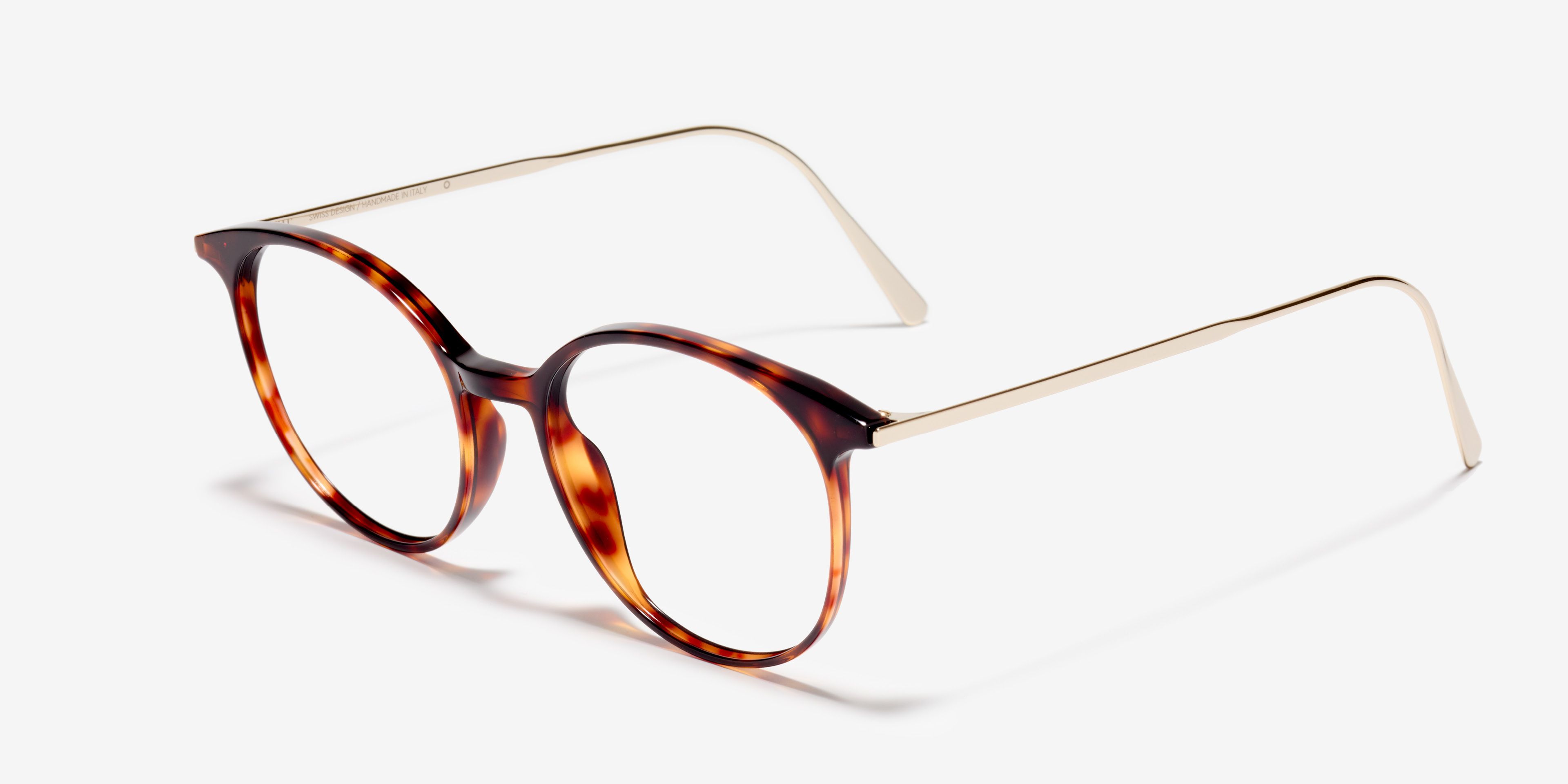 Schräg-Bild der Brille The Subtle in Farbe Tortoise und Größe Schmal