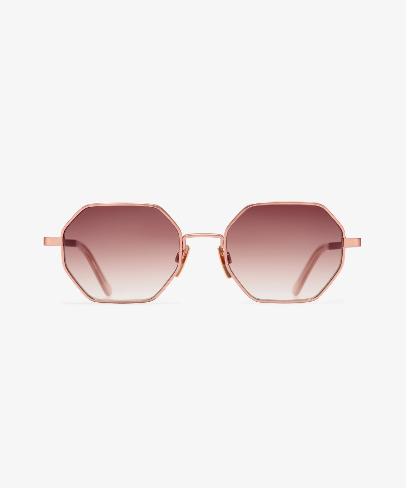 Front-Bild der Sonnenbrille The Clash in Farbe Rose Gold und Grösse Mittel