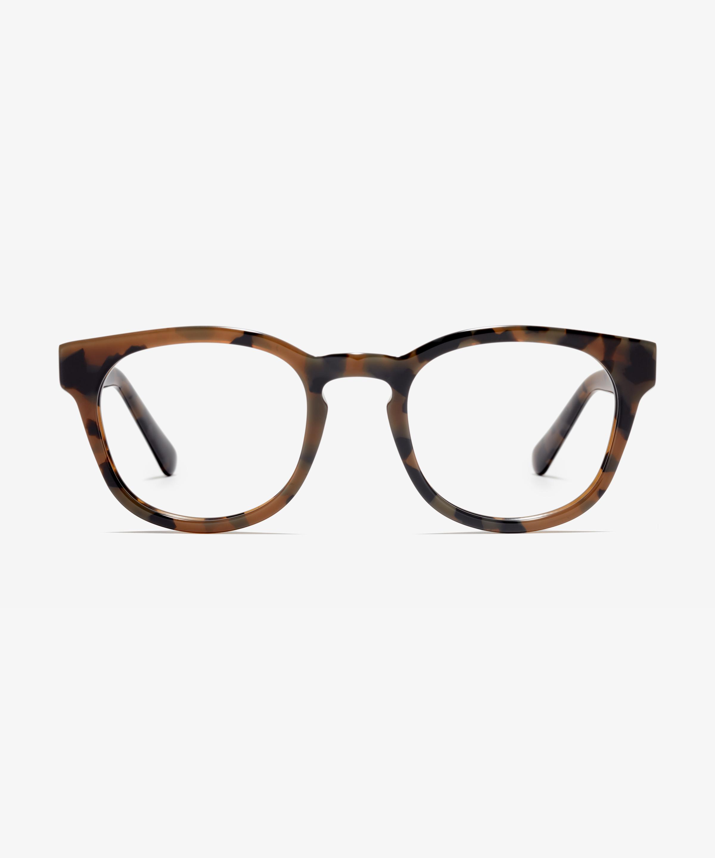 Front-Bild der Brille The Gambit in Farbe Dark Stracciatella und Größe Breit