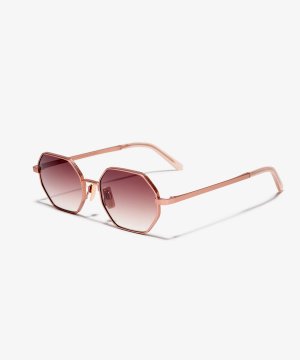 Schräg-Bild der Sonnenbrille The Clash in Farbe Rose Gold und Grösse Mittel