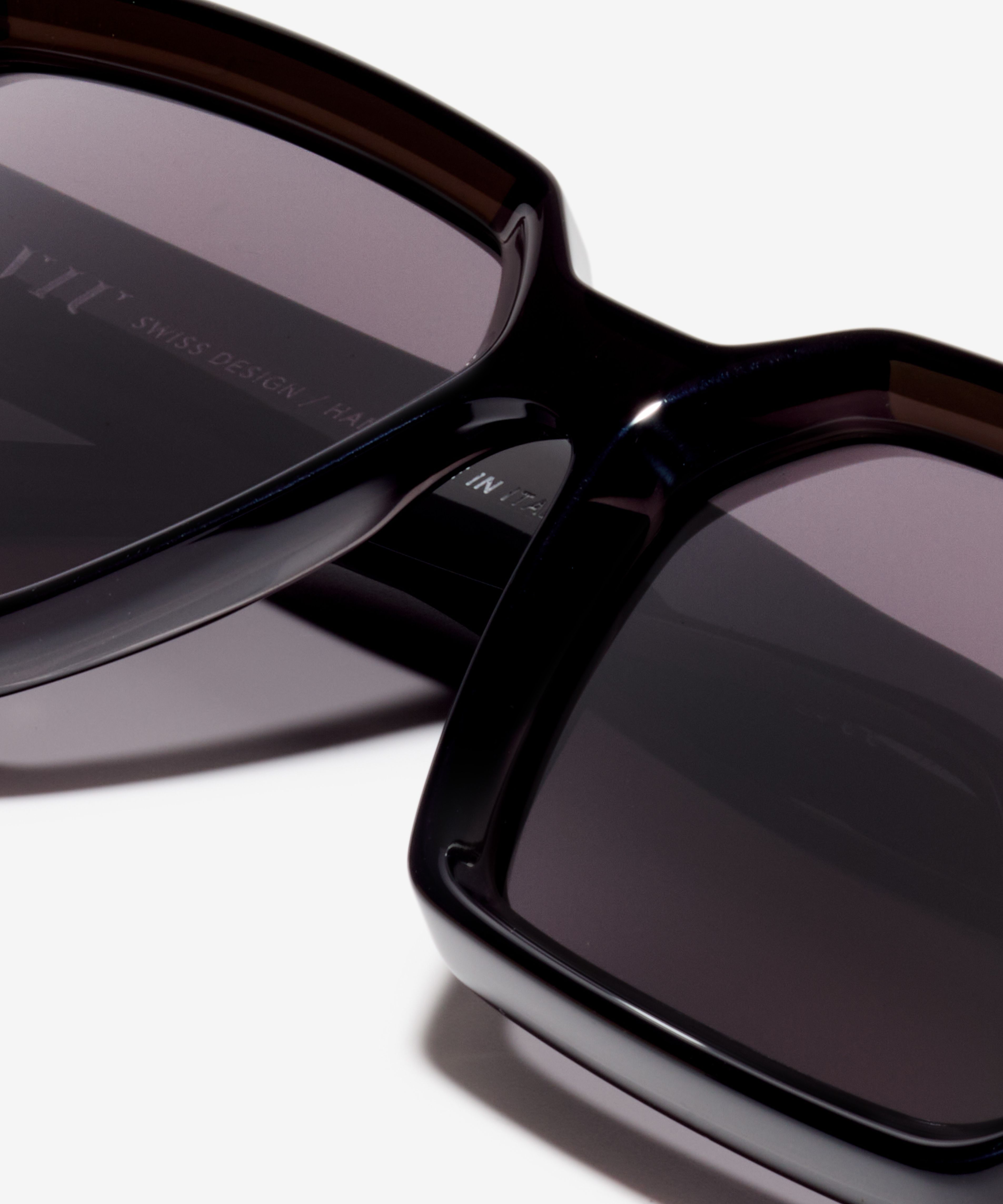 Detail image of the sunglasses The Savage in colour Black Transparent and size Wide