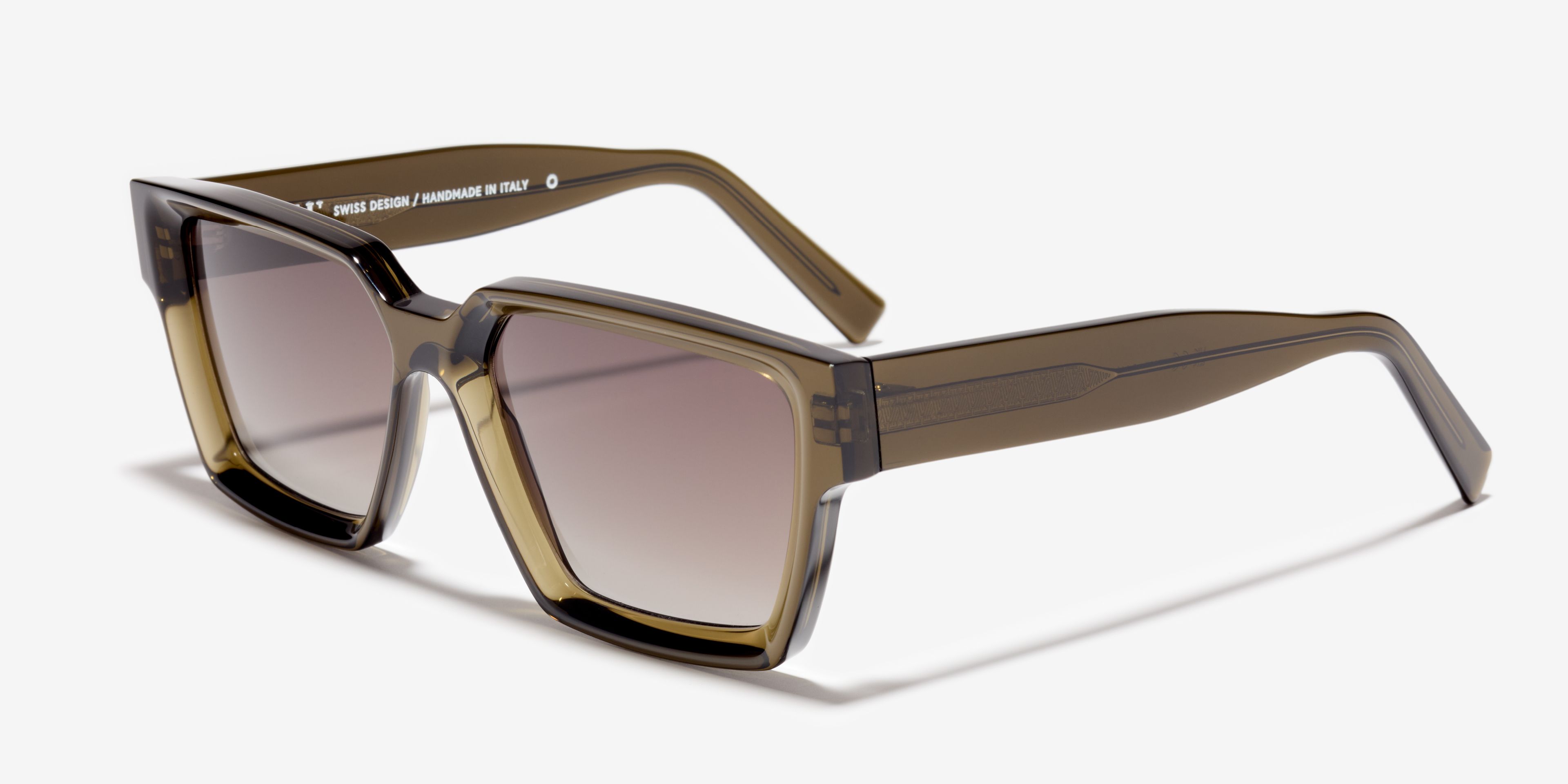 Schräg-Bild der Sonnenbrille The Savage in Farbe Khaki und Größe Breit