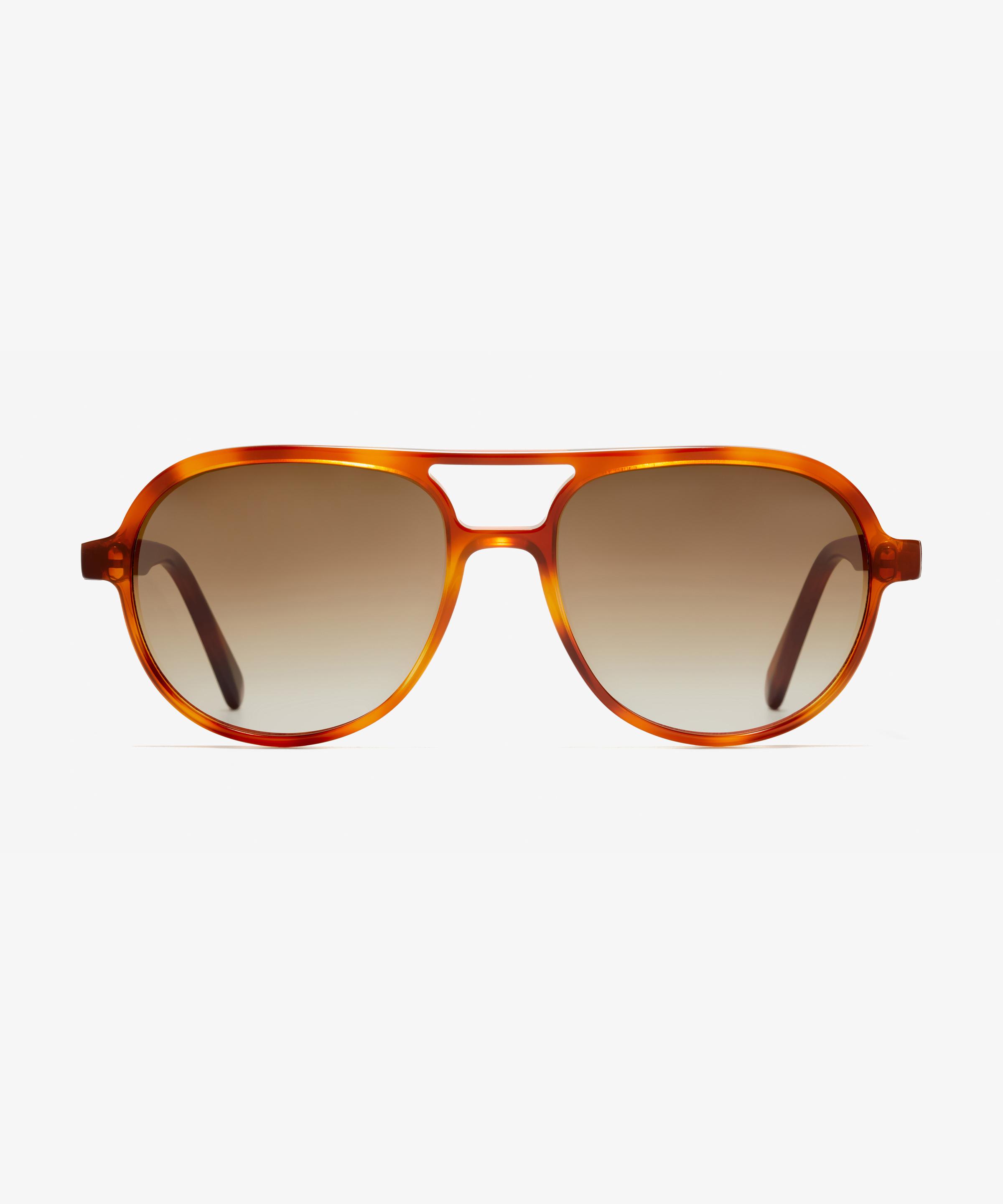 Front-Bild der Sonnenbrille The Alpha in Farbe Light Havana und Grösse Breit