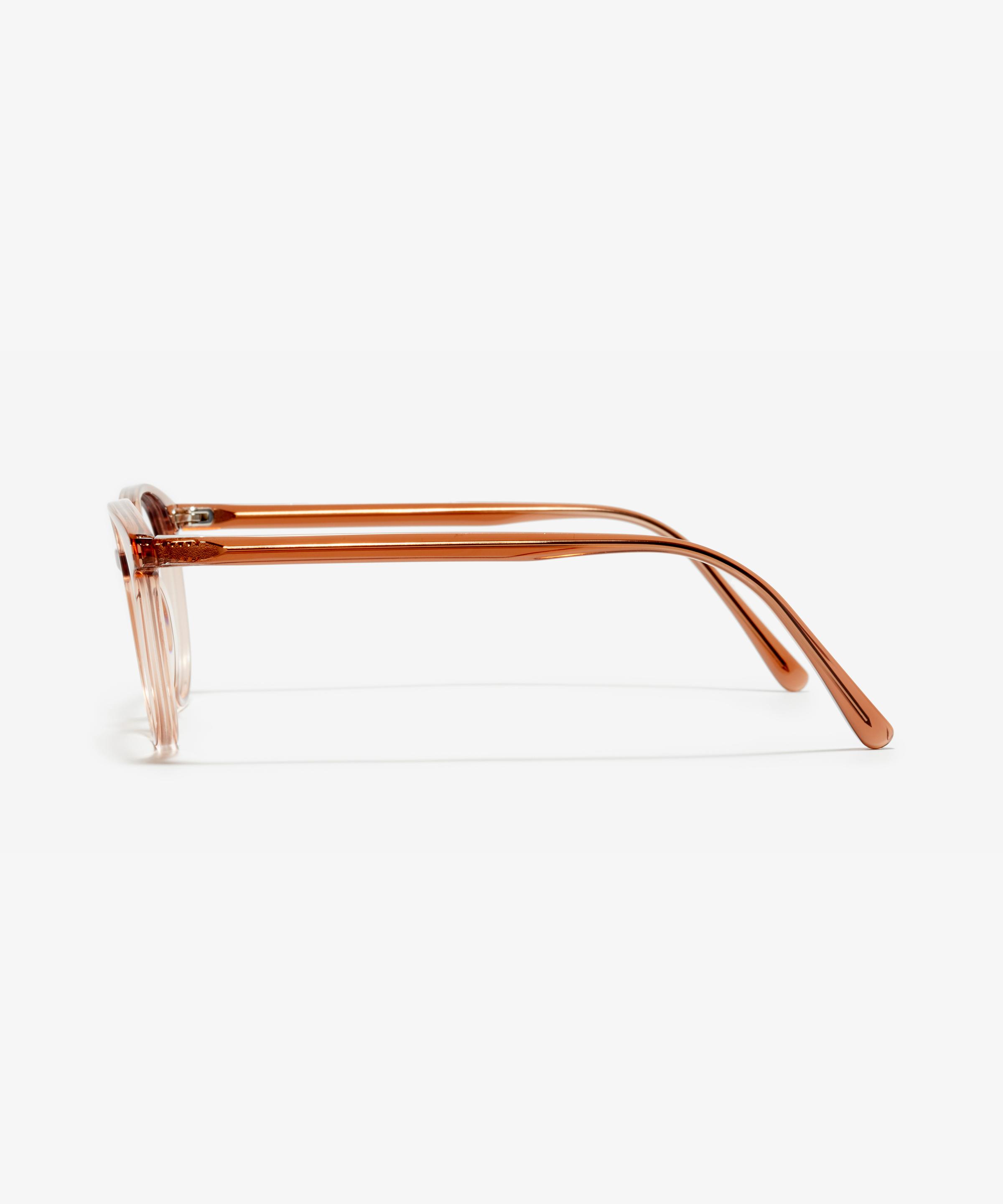 Seite-Bild der Brille The Academic in Farbe Rose Tan und Größe Schmal