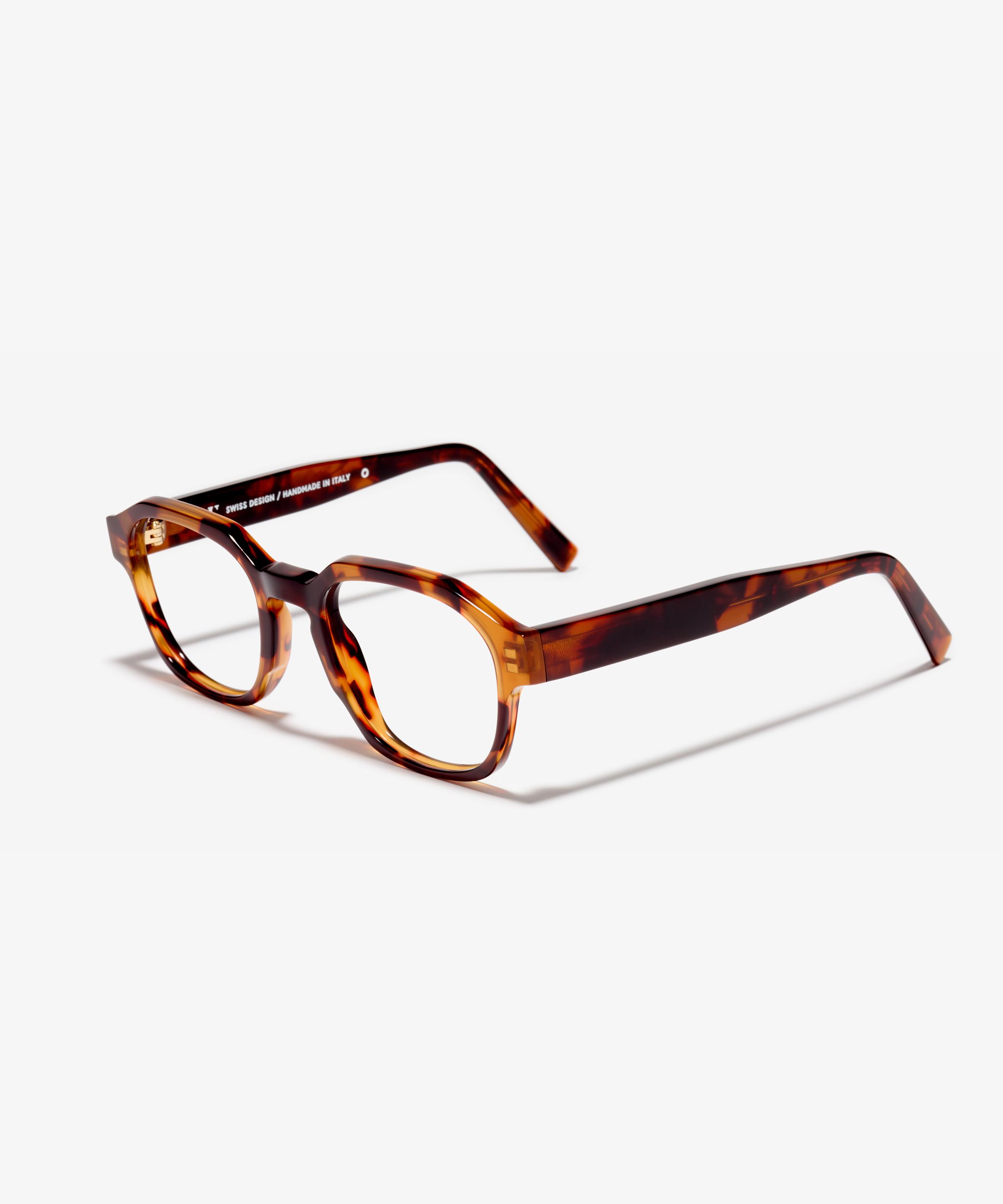 Schräg-Bild der Brille The Authentic in Farbe Wood Havana und Größe Mittel
