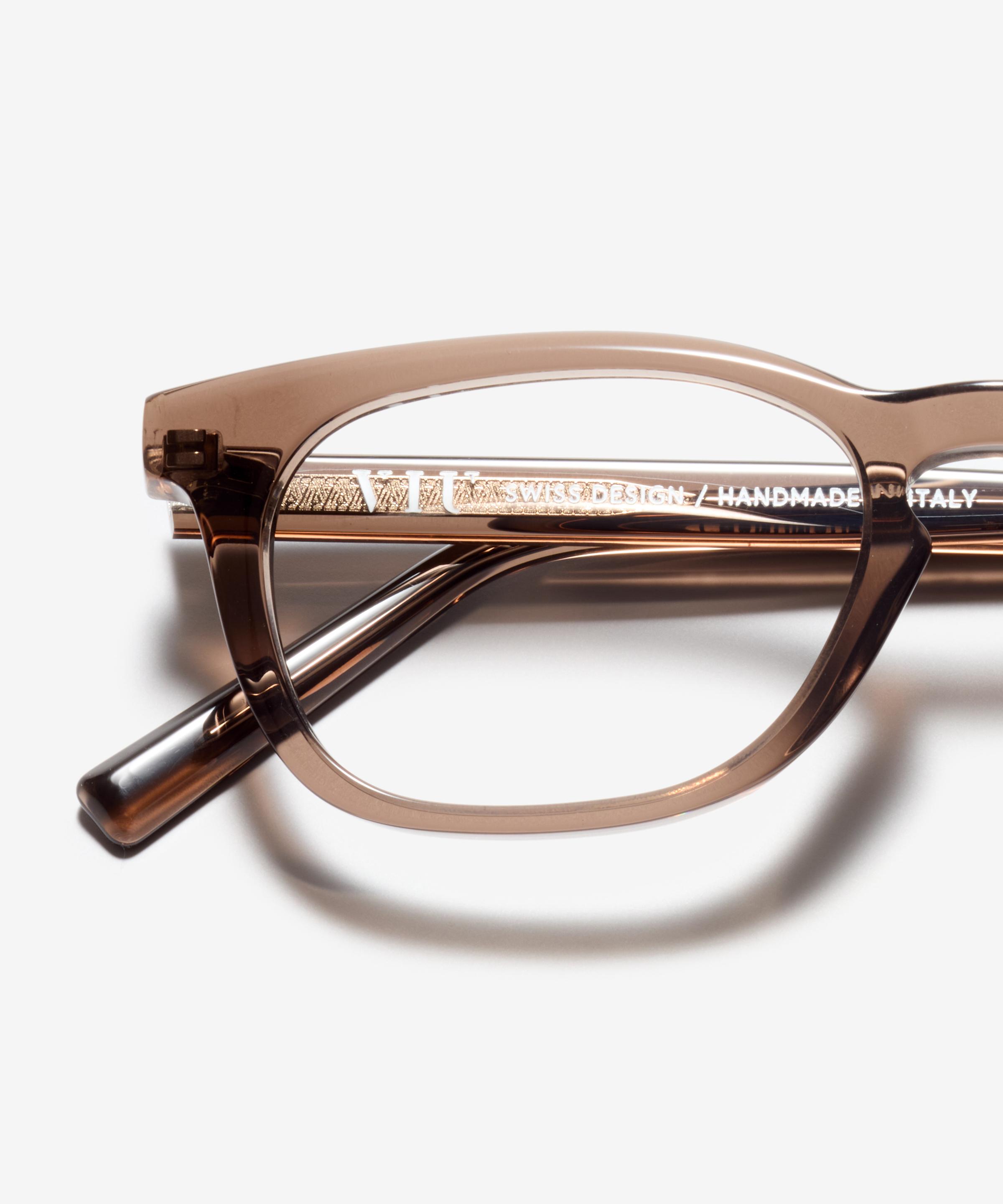 Detail-Bild der Brille The Insight in Farbe Brown Transparent und Grösse Mittel