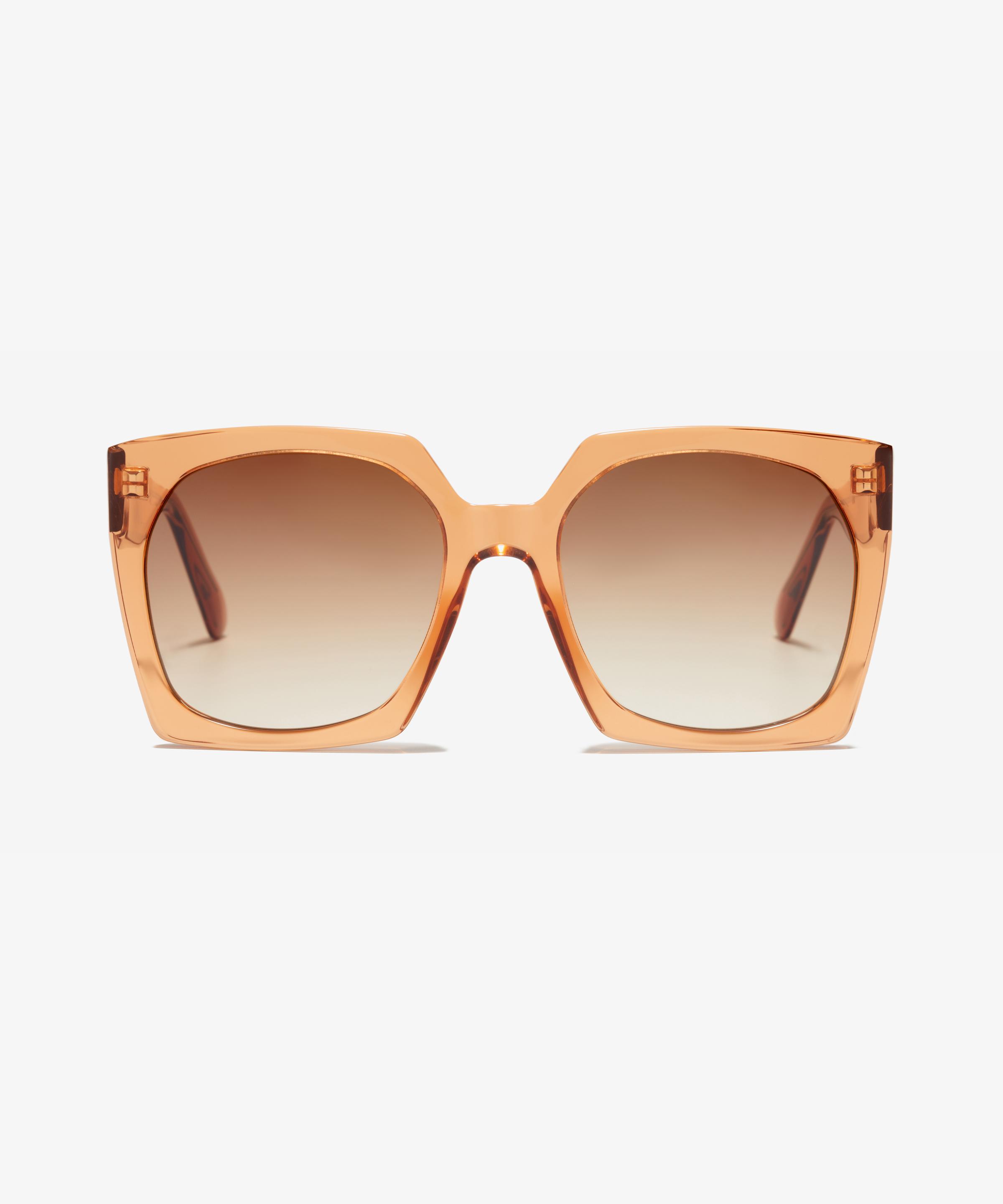 Image Face de la paire de lunettes de soleil The Daring en couleur Burnt Orange et taille Moyens